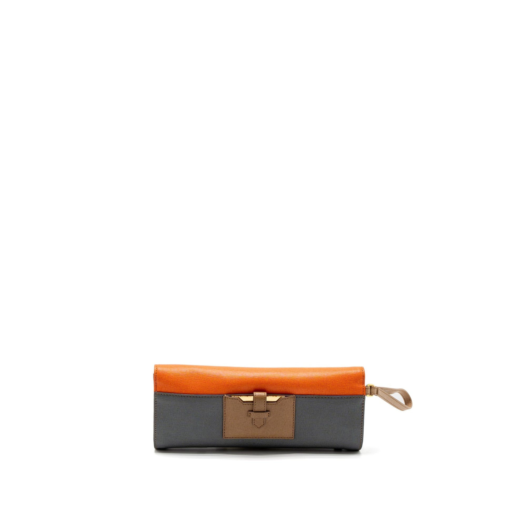 Fendi Flap Clutch Calfskin Orange/Multicolour