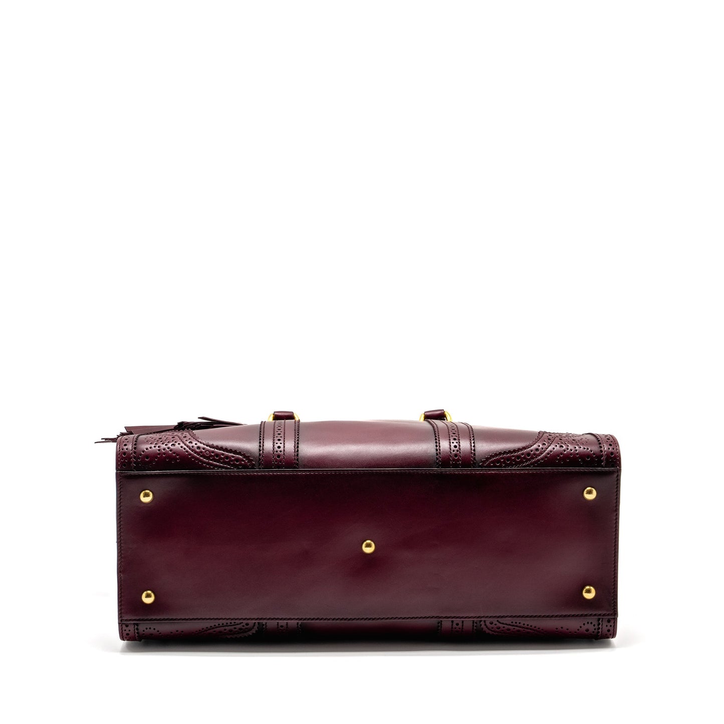Gucci Duilio Brogue Boston Bag Calfskin Burgundy