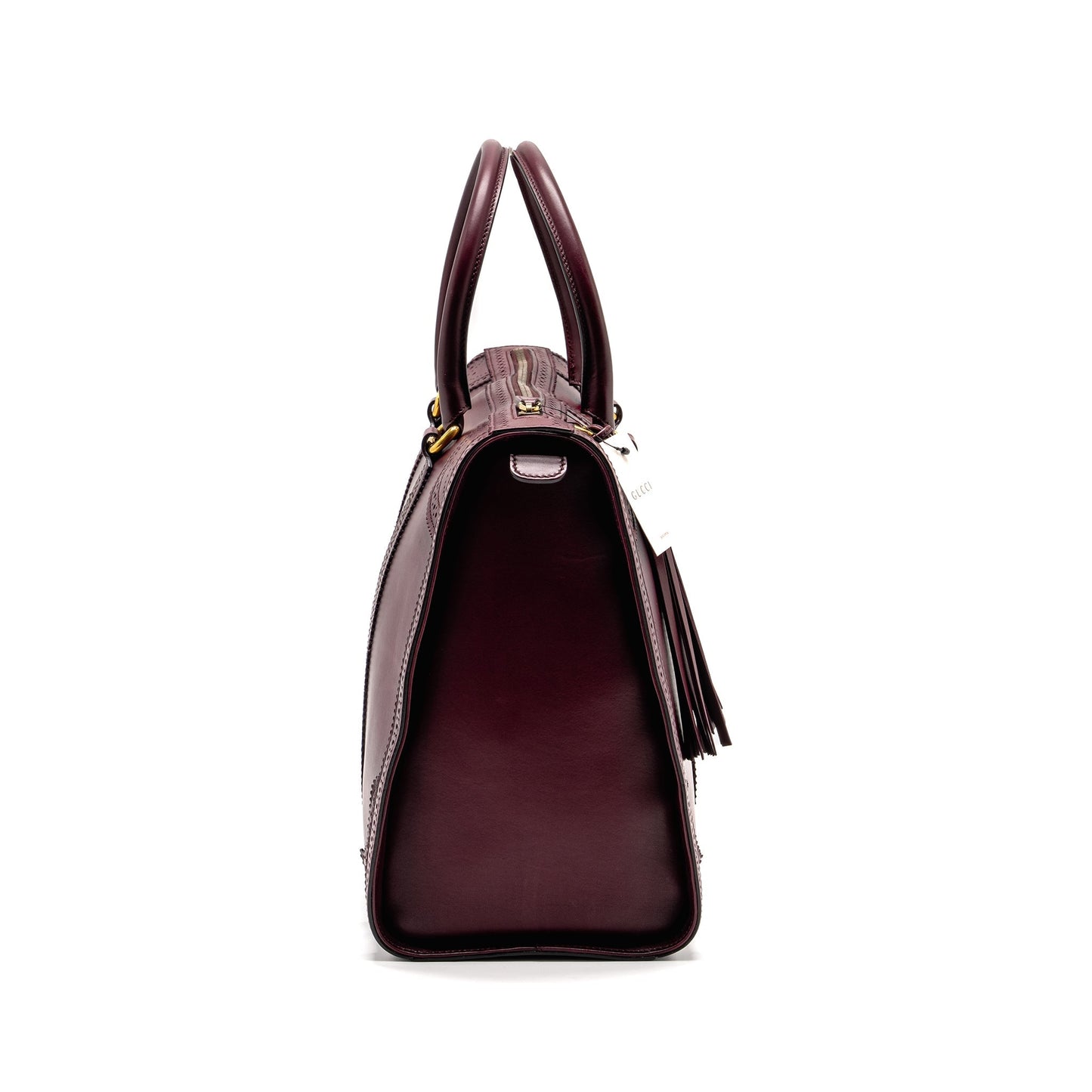 Gucci Duilio Brogue Boston Bag Calfskin Burgundy