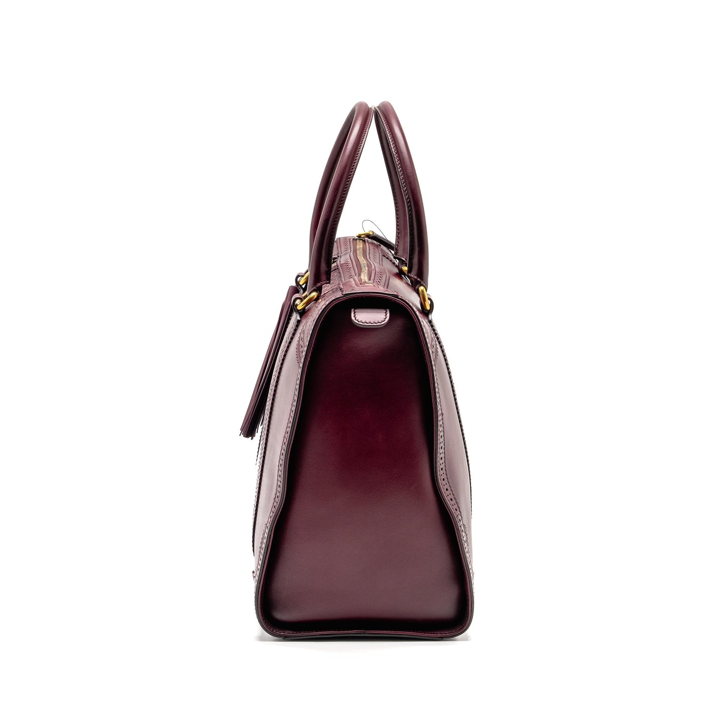 Gucci Duilio Brogue Boston Bag Calfskin Burgundy