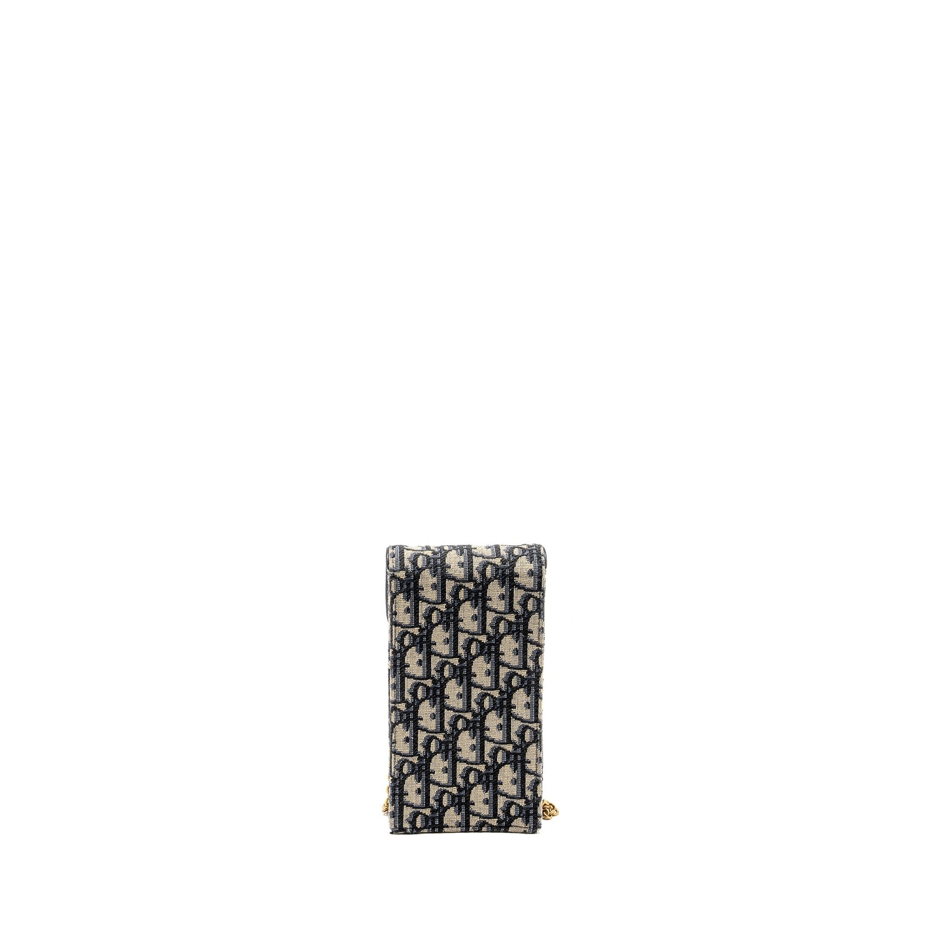 Dior Saddle Phone Pouch Blue Oblique Jacquard