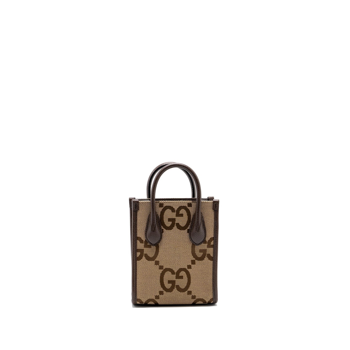 Gucci MINI JUMBO GG TOTE BAG CANVAS / LEATHER CAMEL / EBONY