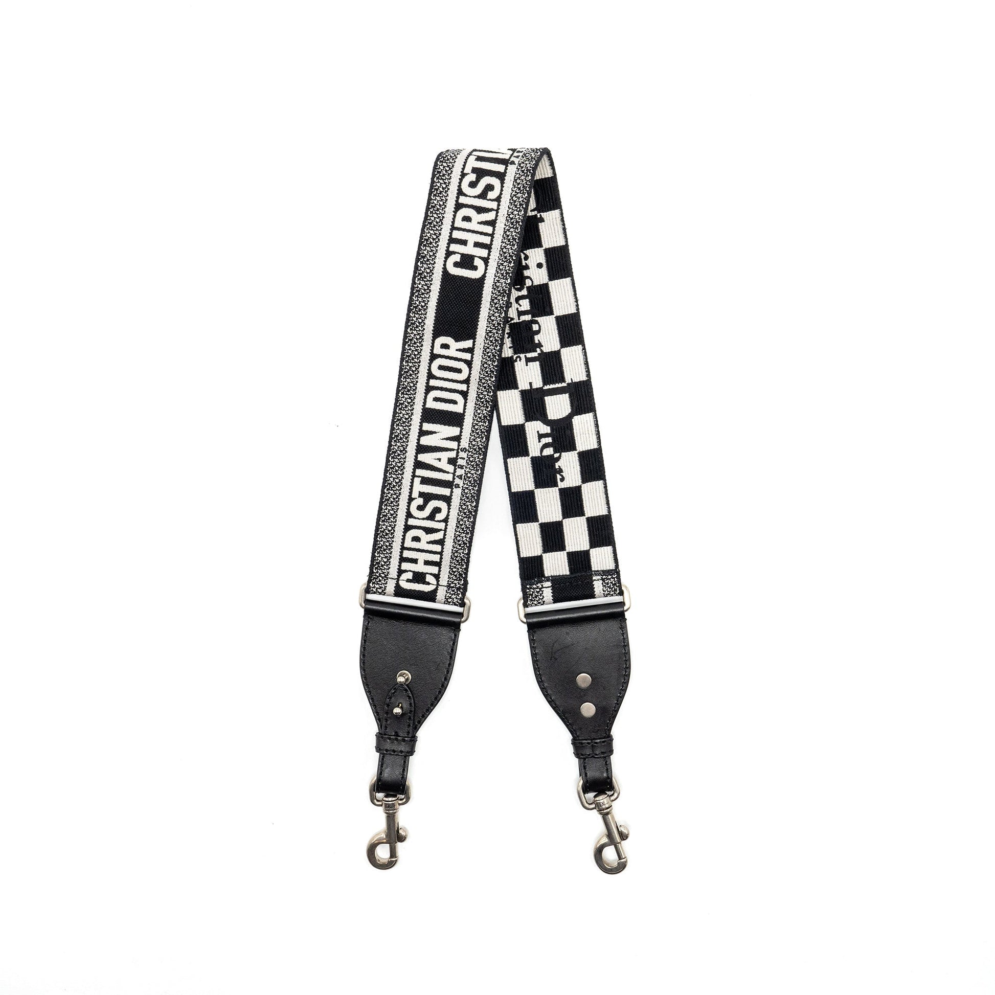 Dior Shoulder Strap Canvas/Calfskin Black/White