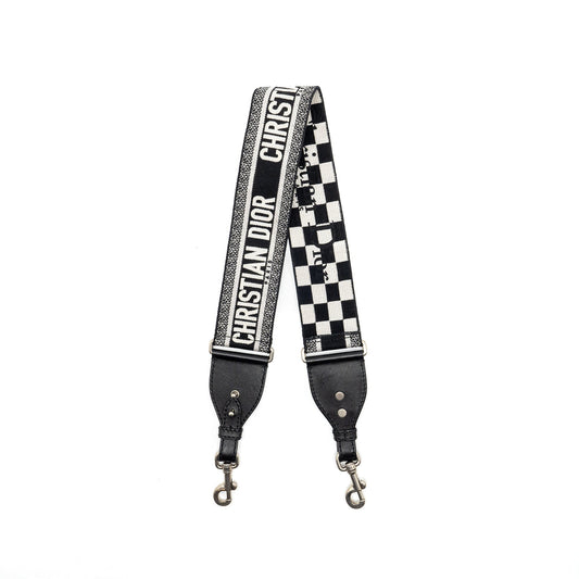 Dior Shoulder Strap Canvas/Calfskin Black/White