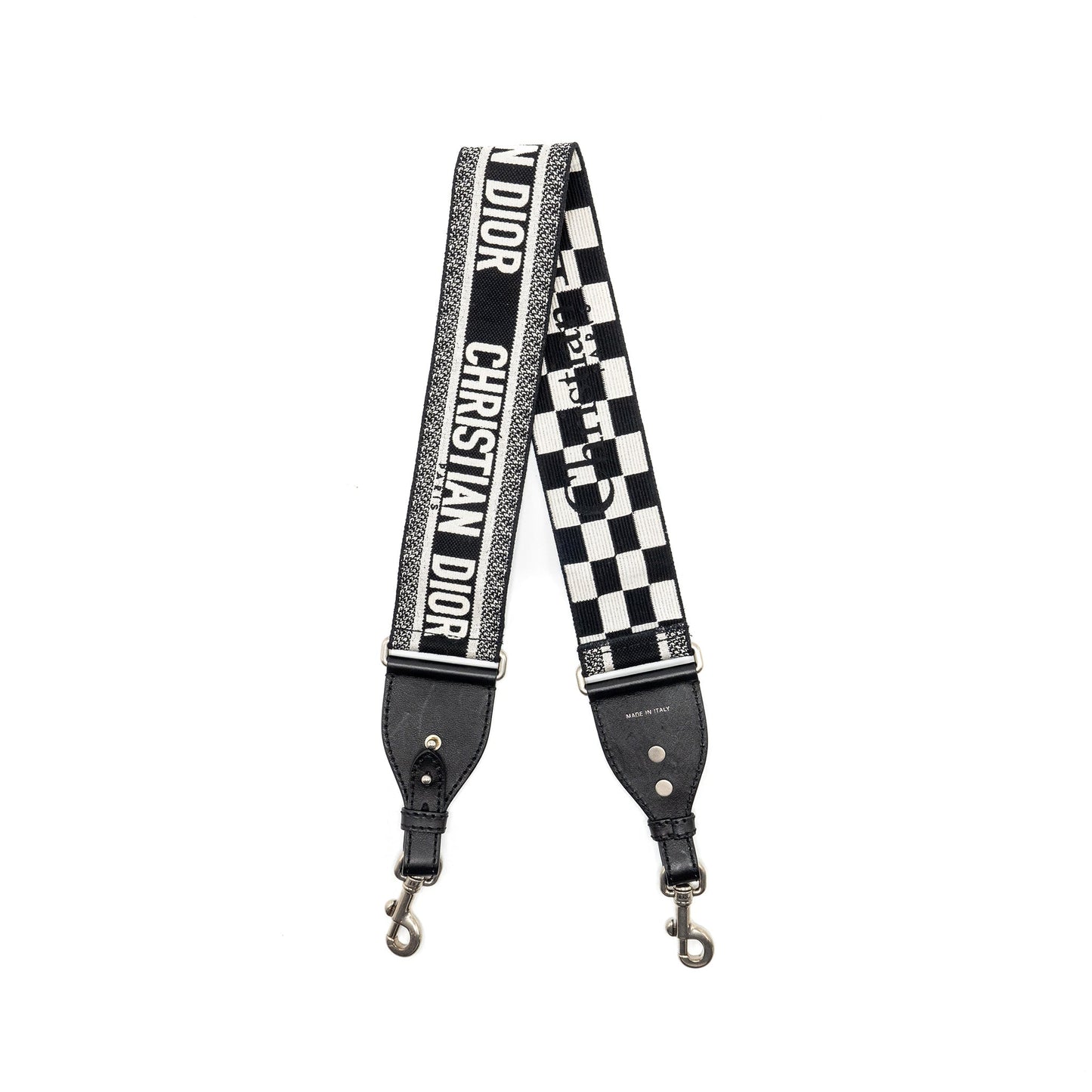 Dior Shoulder Strap Canvas/Calfskin Black/White
