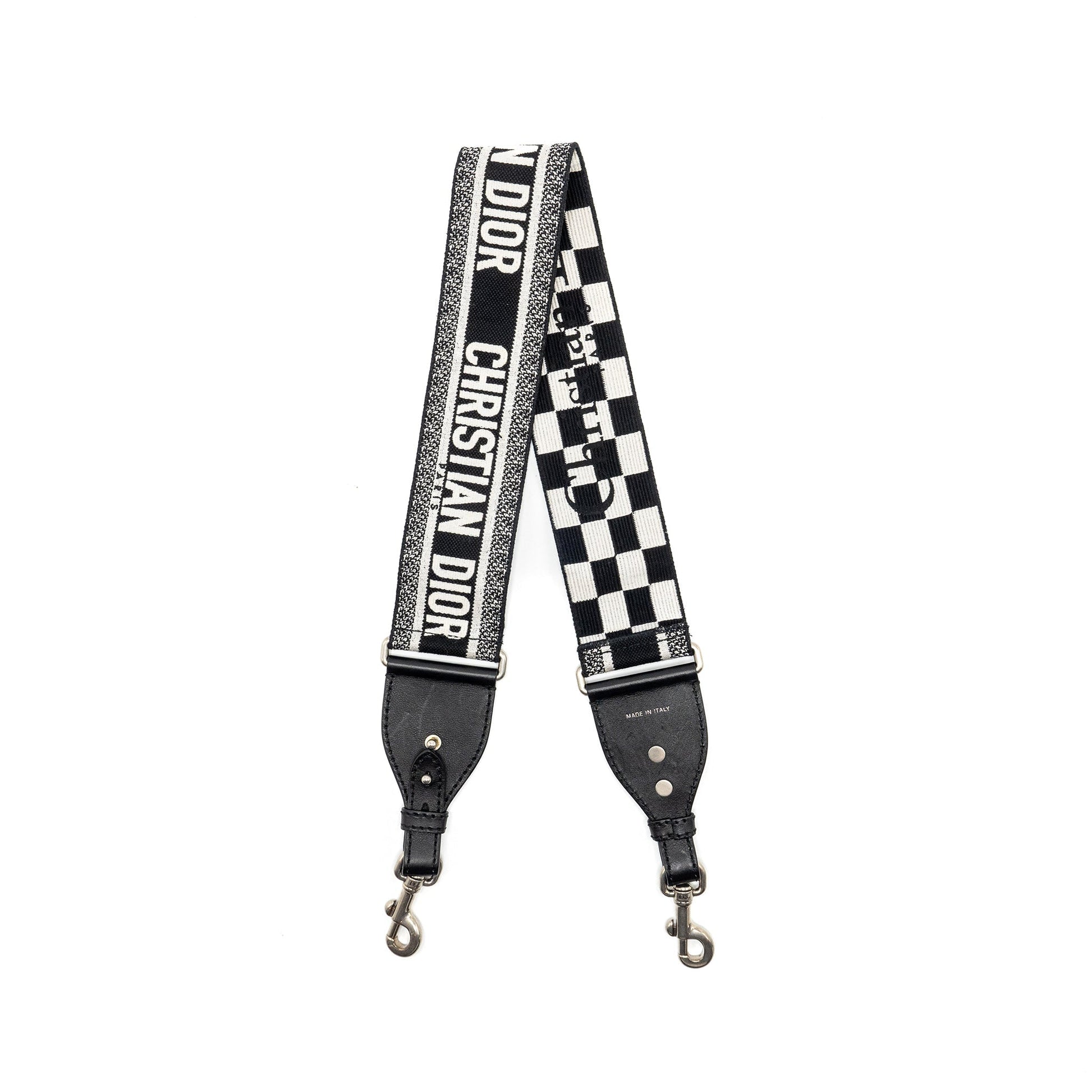 Dior Shoulder Strap Canvas/Calfskin Black/White
