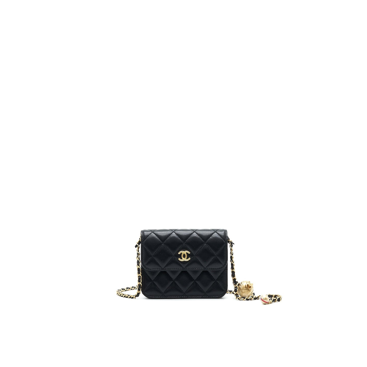 Chanel 2021 Pearl Crush Belt Bag Black with