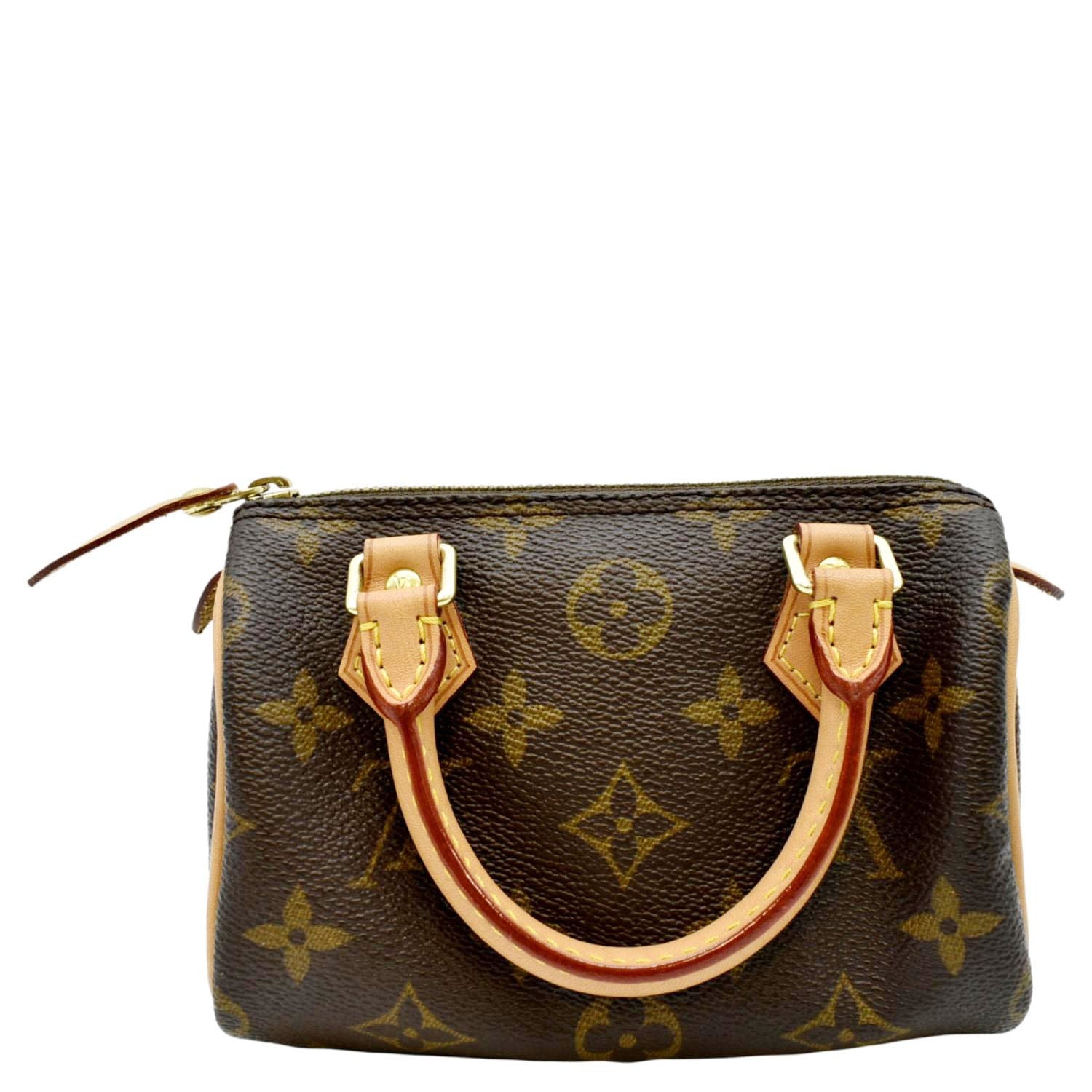LOUIS VUITTON Mini HL Monogram Canvas with Leather Trim Satchel Bag Brown