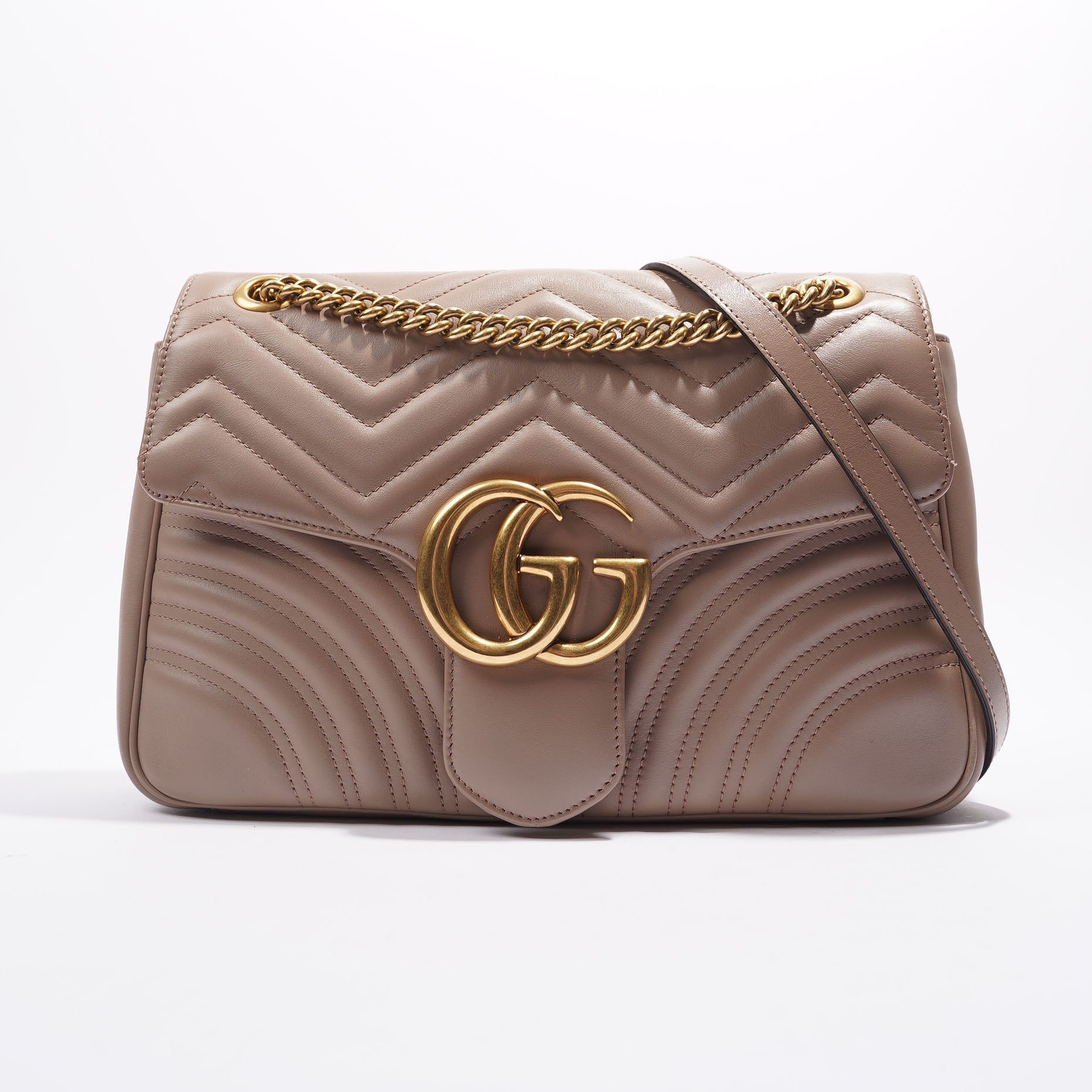 Gucci Lou Monogram Chain Leather Crossbody