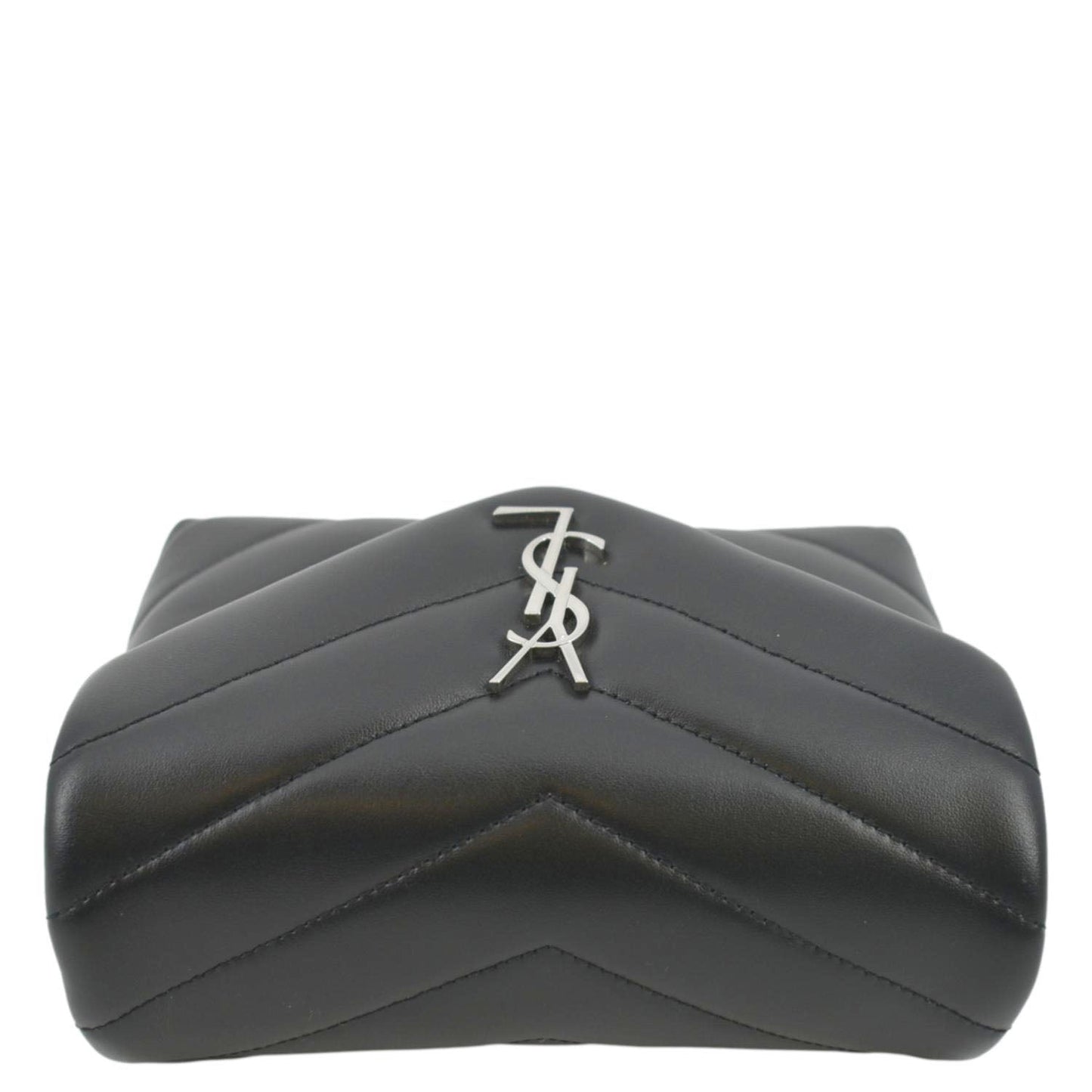 SAINT LAURENT Loulou Toy Quilted Leather Crossbody Bag Black