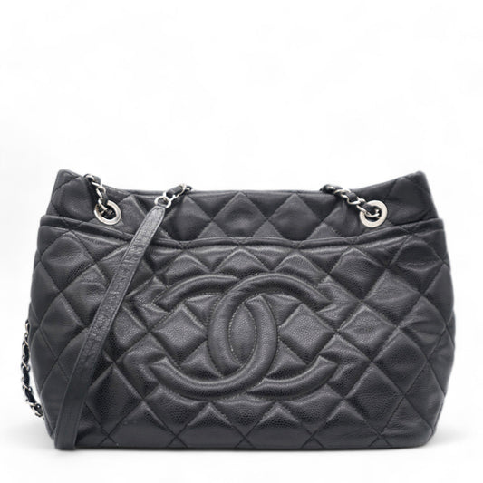 Chanel Caviar Quilted CC Timeless Soft Tote Black