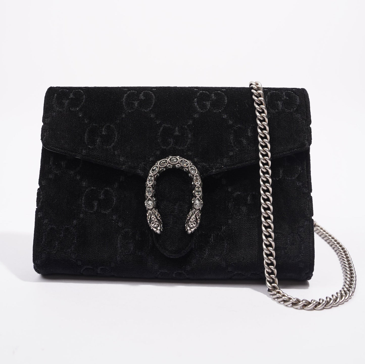 Gucci Lou Monogram Chain Canvas Crossbody
