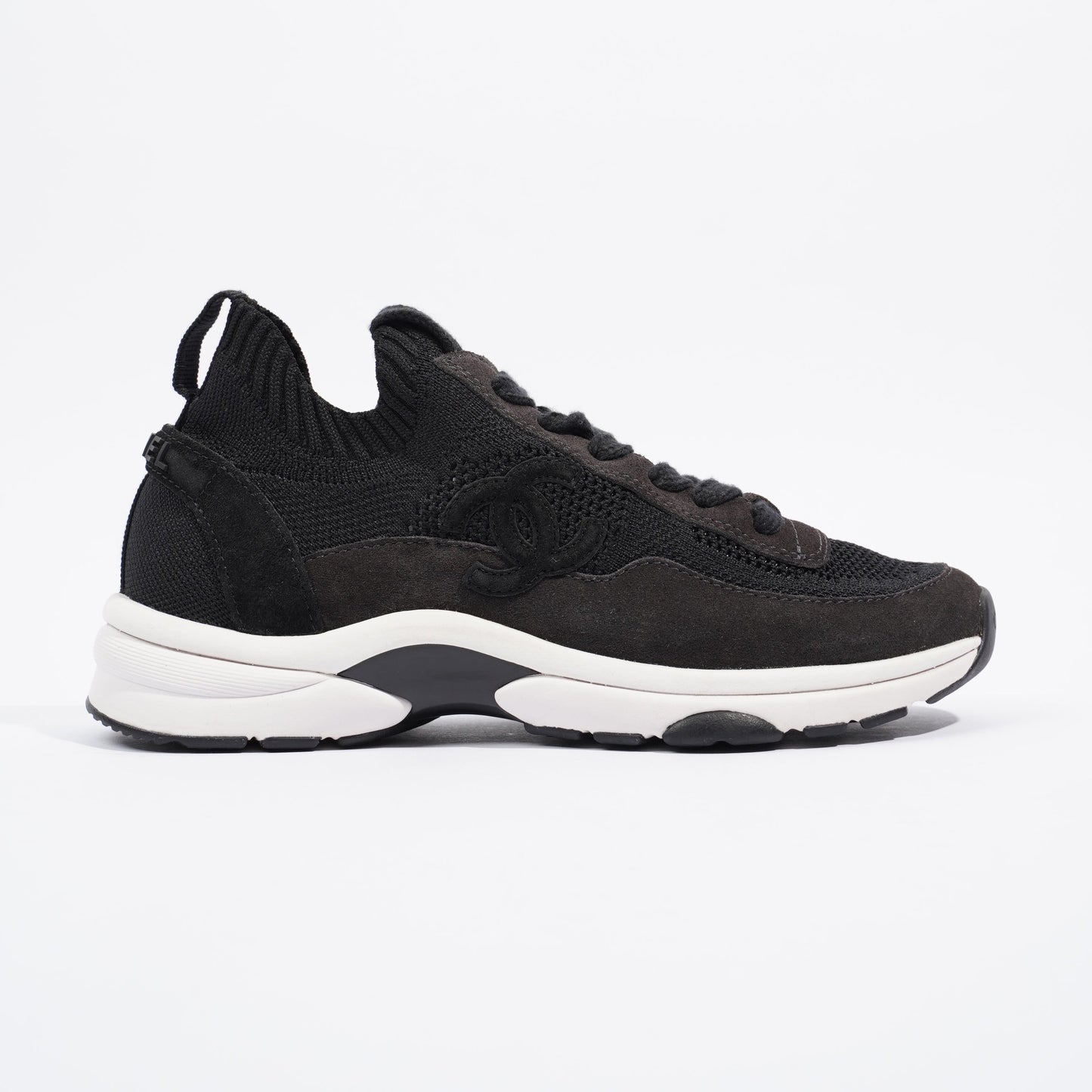 Chanel CC Knit Sneaker Black White EU 37 UK 4