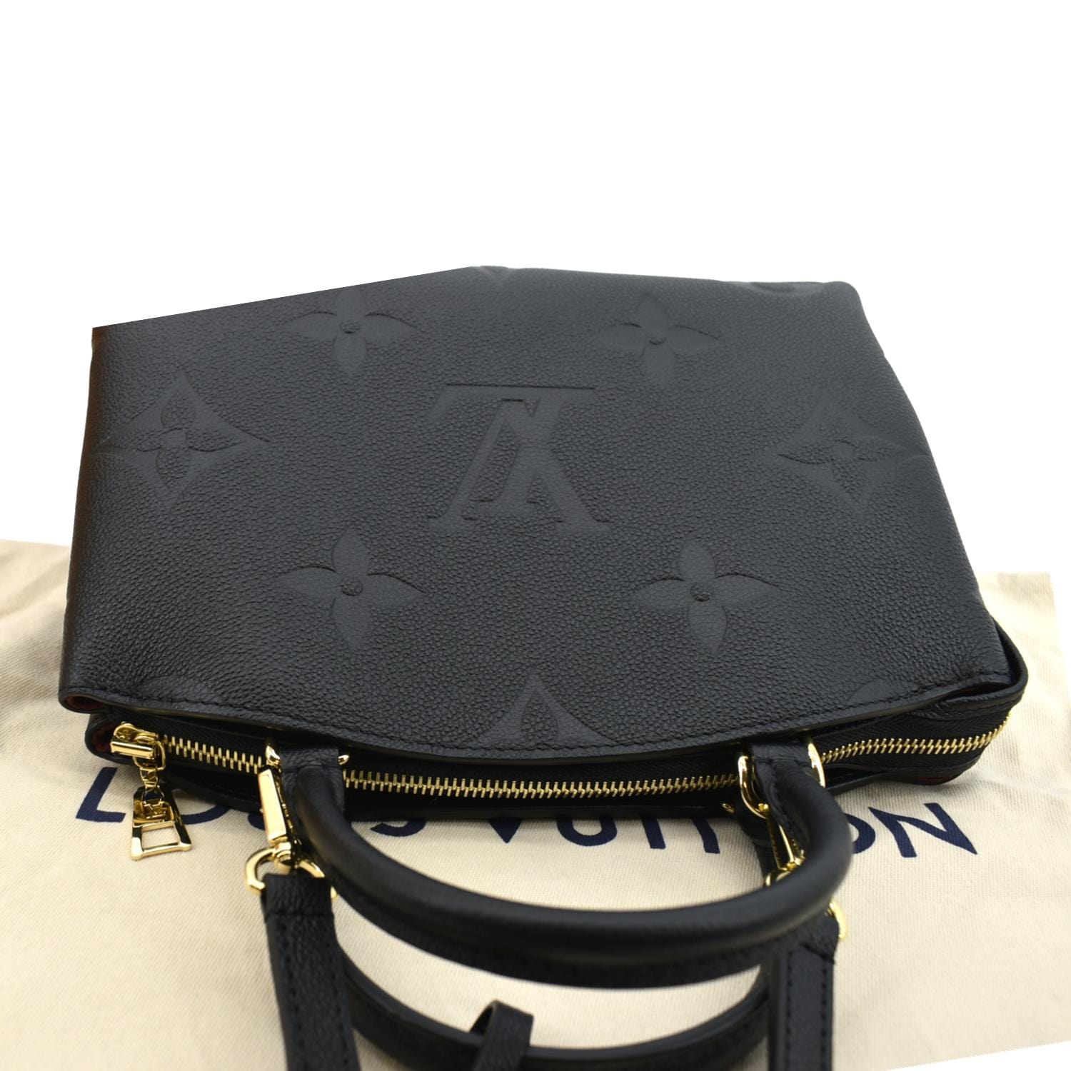 LOUIS VUITTON Petit Palais Monogram Empreinte Leather Shoulder Bag Black