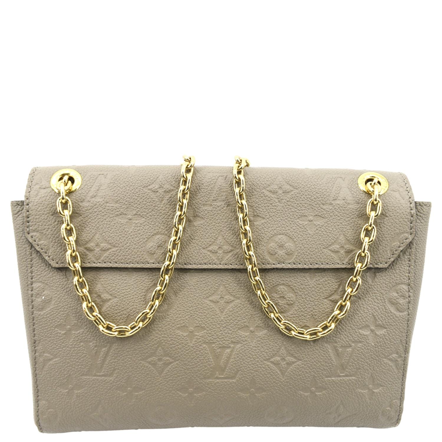 LOUIS VUITTON Vavin MM Monogram Empreinte Leather Shoulder Bag Taupe