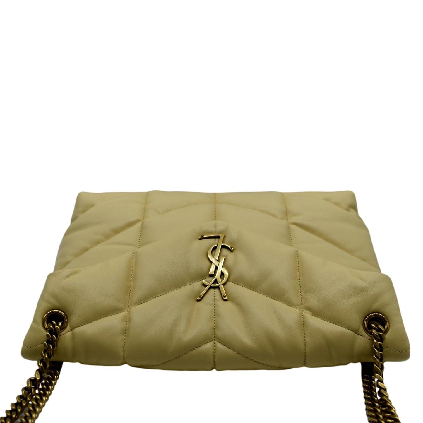 SAINT LAURENT Loulou Puffer Quilted Leather Crossbody Bag Light Creme