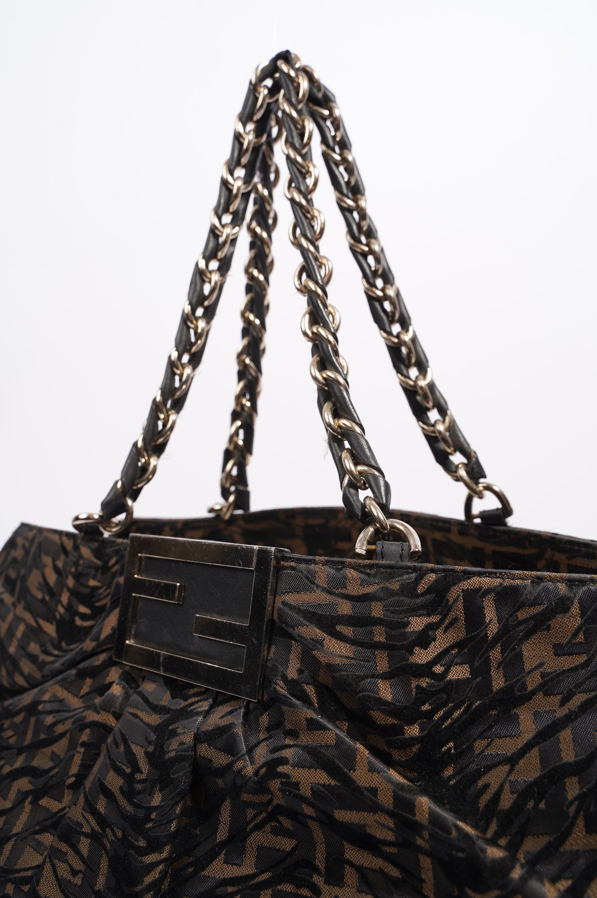 Fendi Womens Tobacco Zucca Canvas Bag Brown