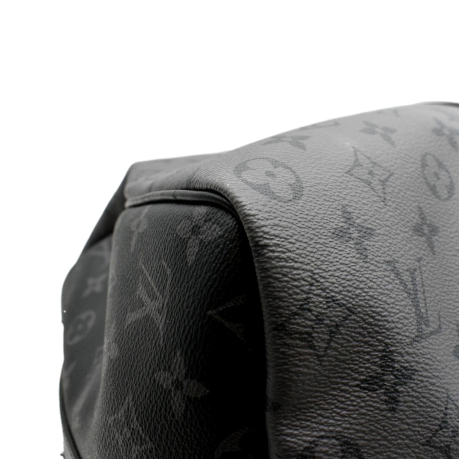 LOUIS VUITTON Keepall 50 Bandouliere Monogram Eclipse Canvas Travel Bag Black