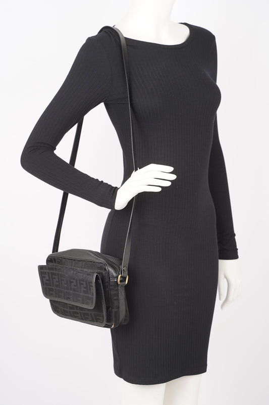 Fendi Womens Cloth Crossbody Black