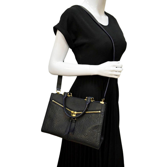 LOUIS VUITTON Sully PM Monogram Empreinte Leather Shoulder Bag Black