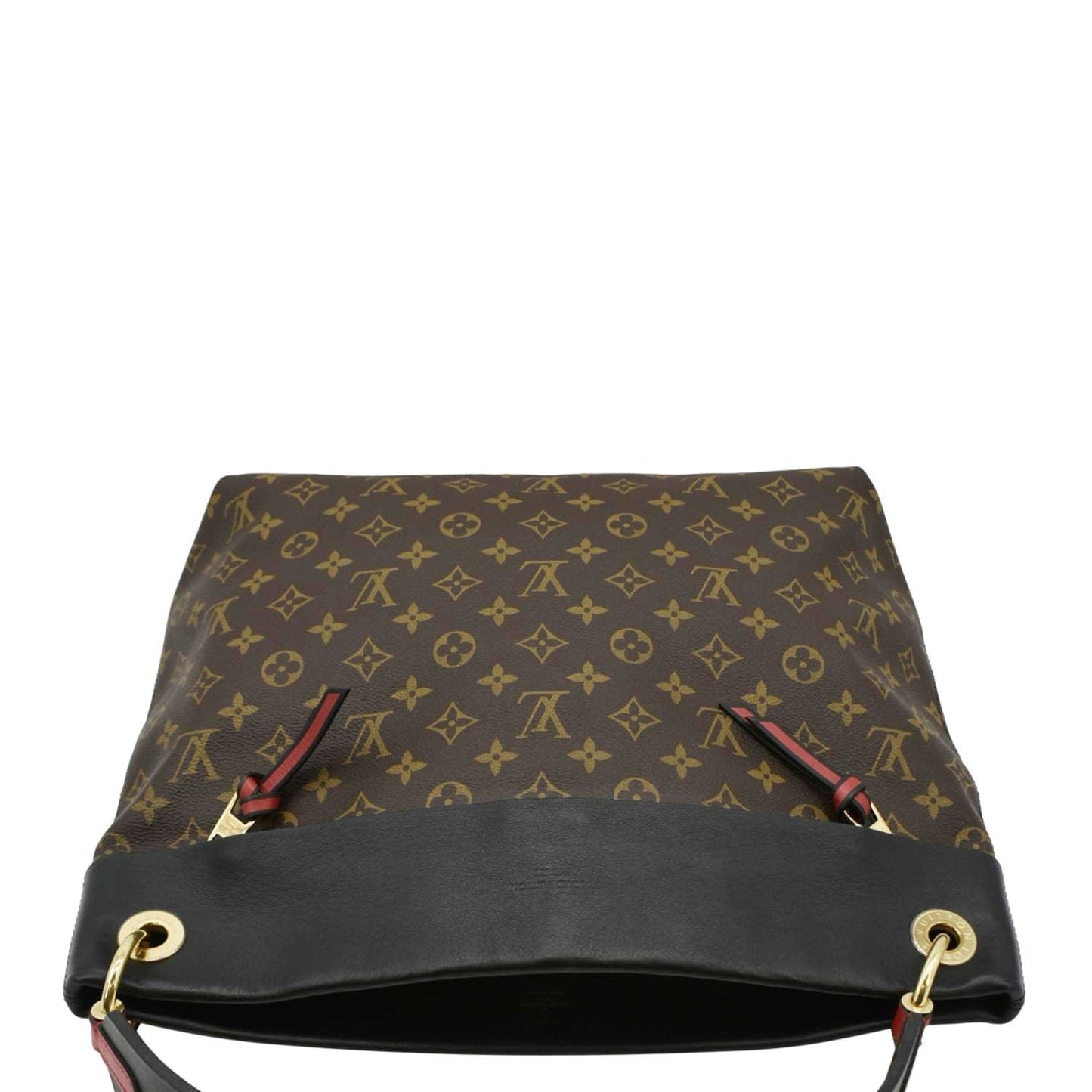 LOUIS VUITTON Tuileries Monogram Canvas Hobo Bag Brown