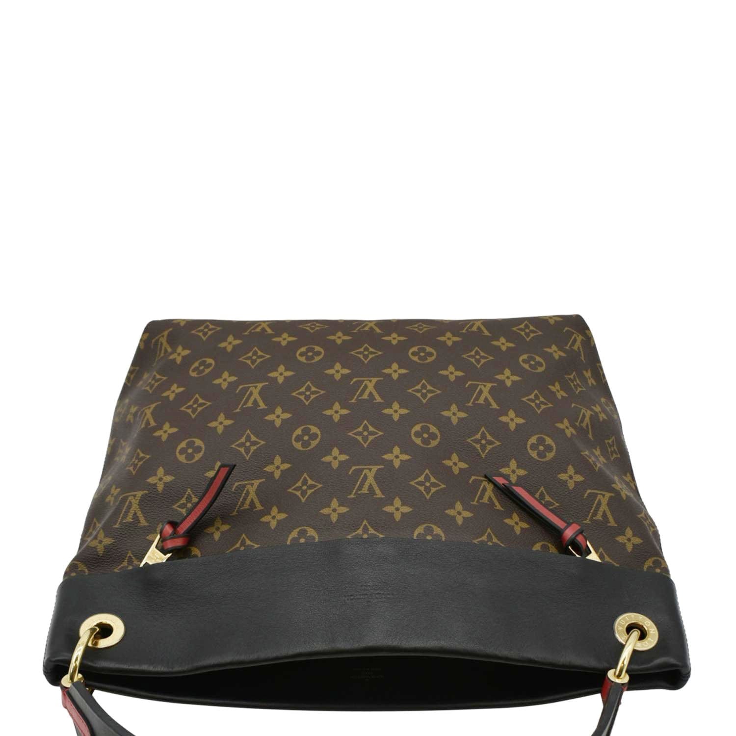 LOUIS VUITTON Tuileries Monogram Canvas Hobo Bag Brown