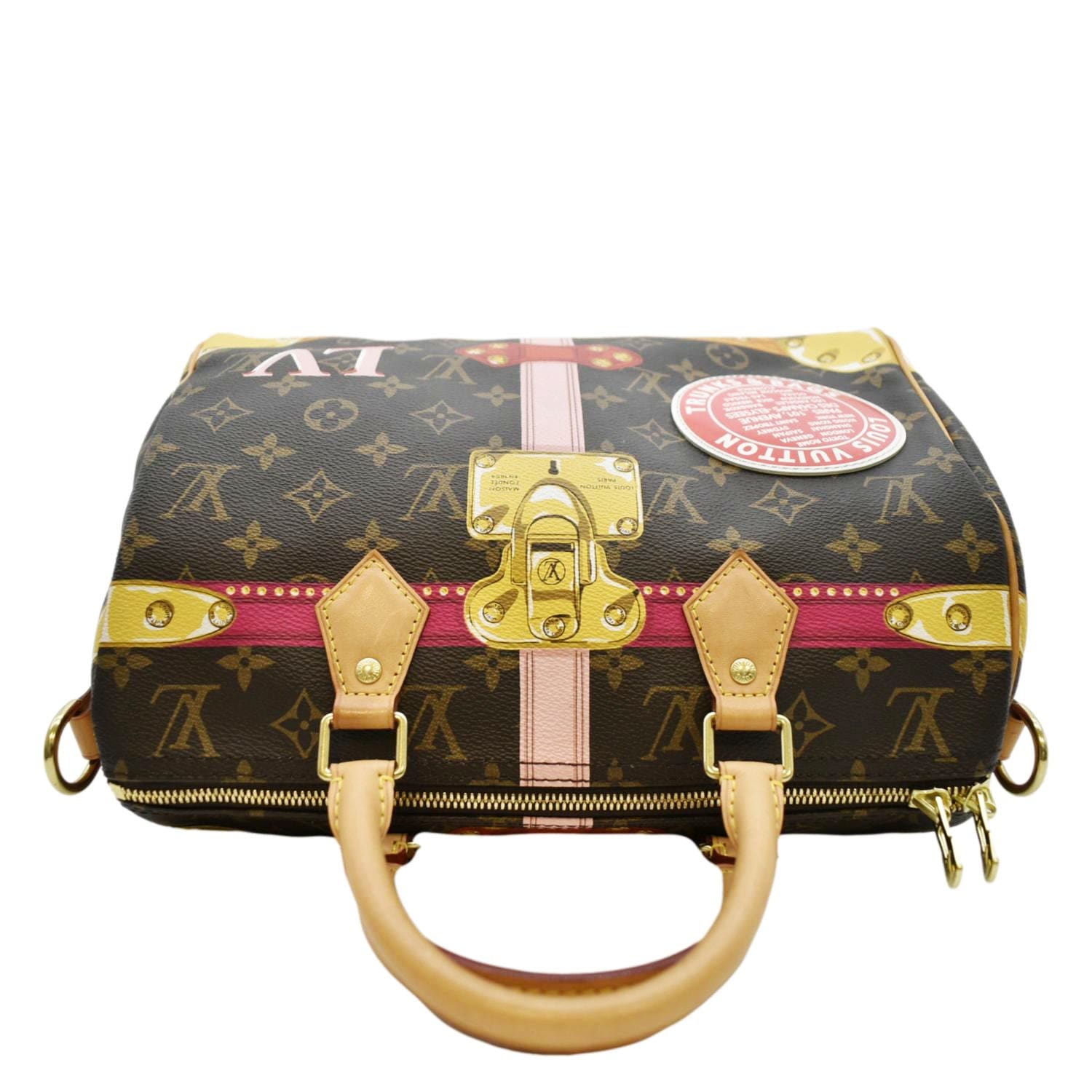 LOUIS VUITTON Summer Trunks 30 Monogram Canvas Satchel Bag Brown