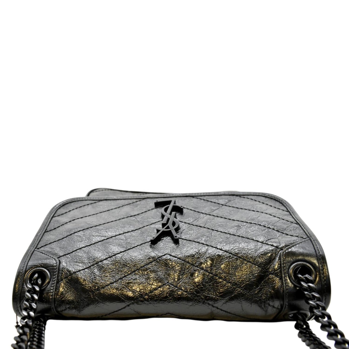 SAINT LAURENT Niki Medium Leather Shoulder Bag Black