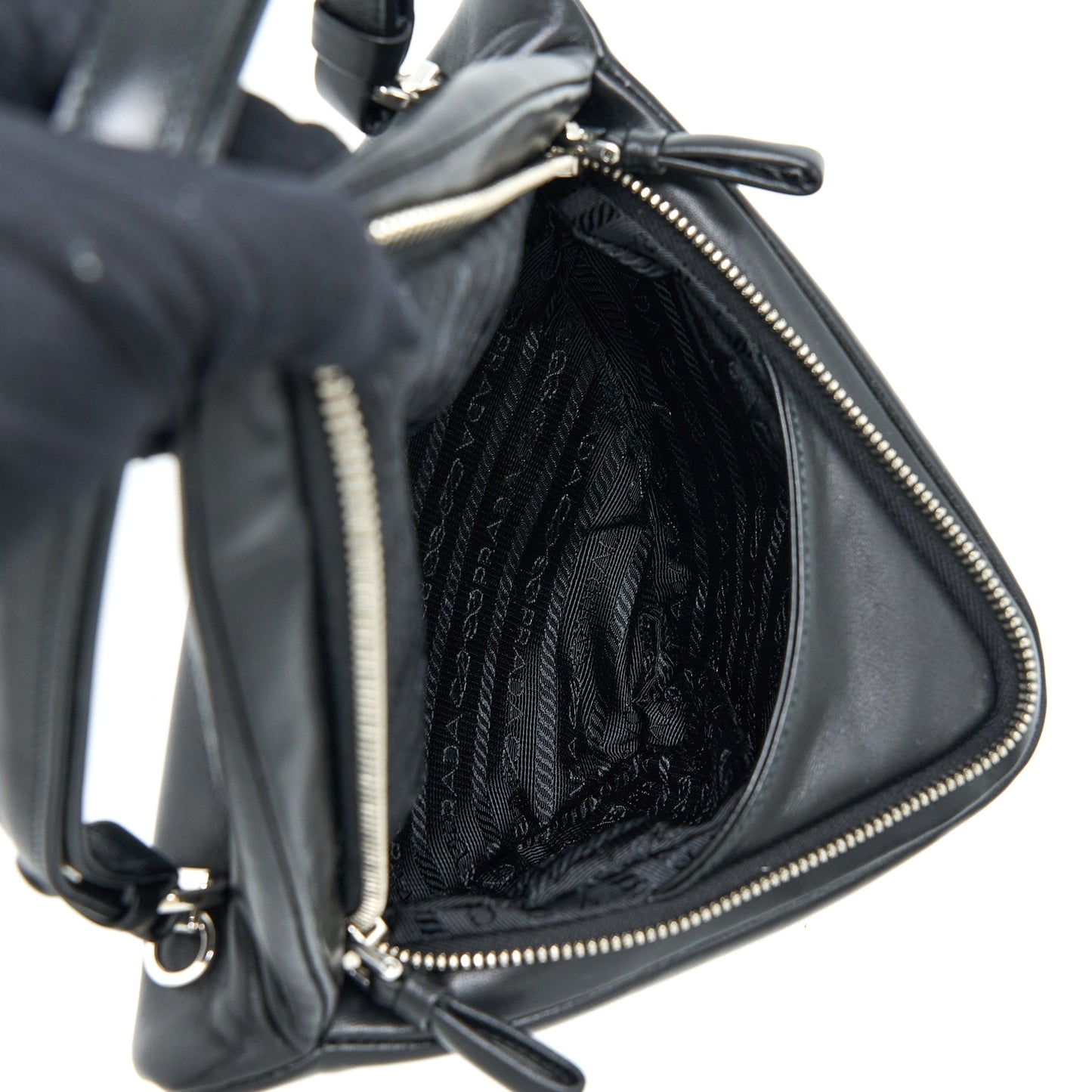 Prada Padded Nappa Triangle Bag Black SHW