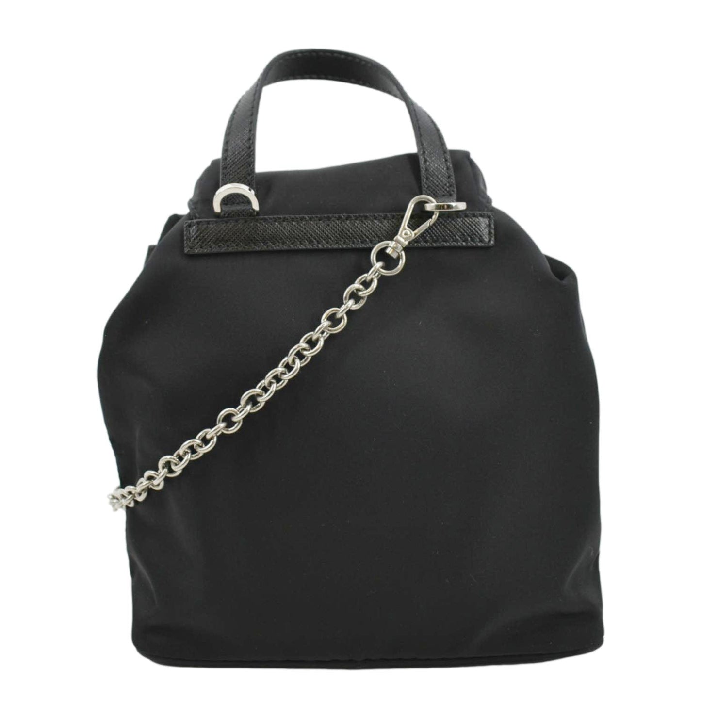 PRADA Double Pocket Mini Nylon Backpack Shoulder Bag Black