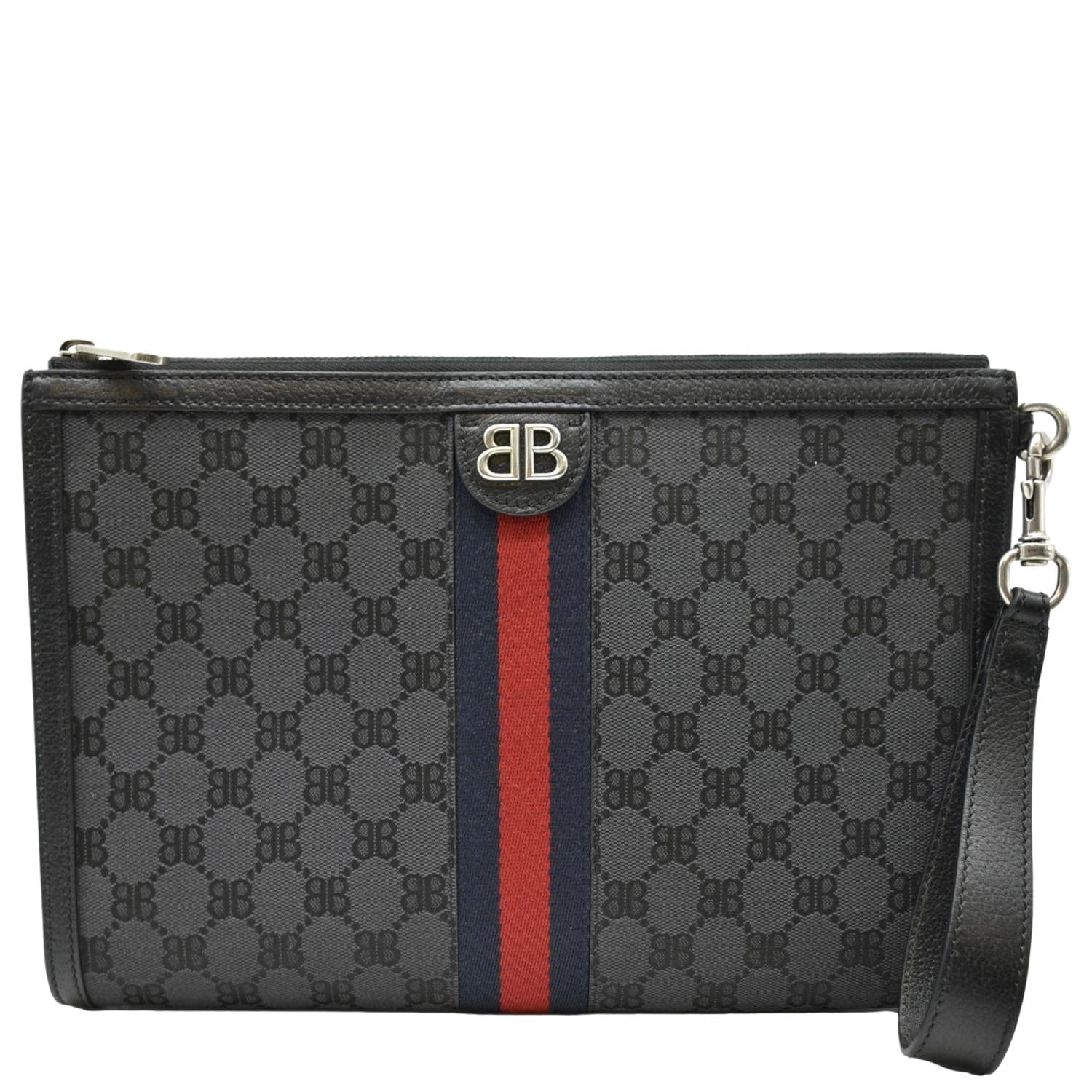 Gucci Leather Canvas Clutch