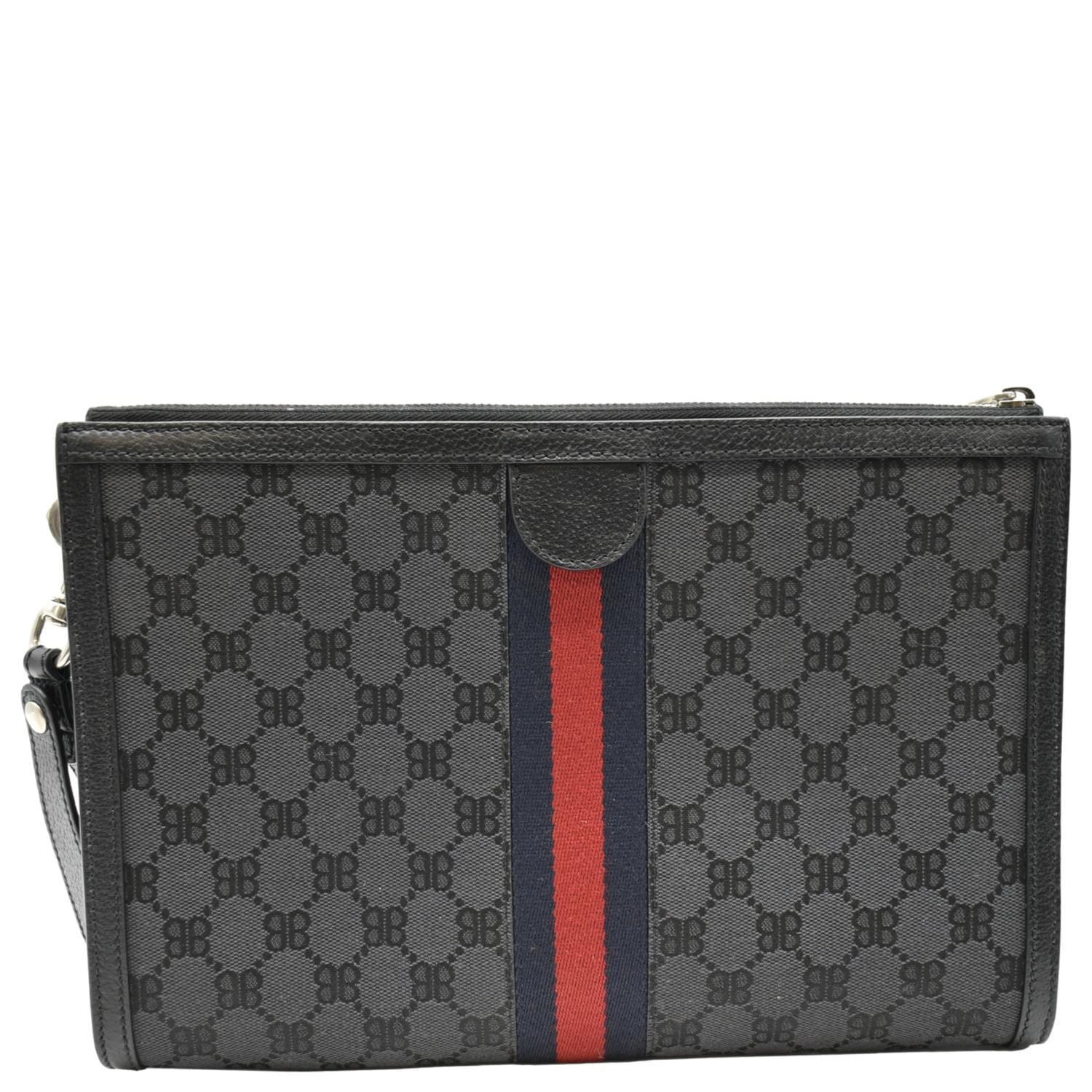 Gucci Leather Canvas Clutch