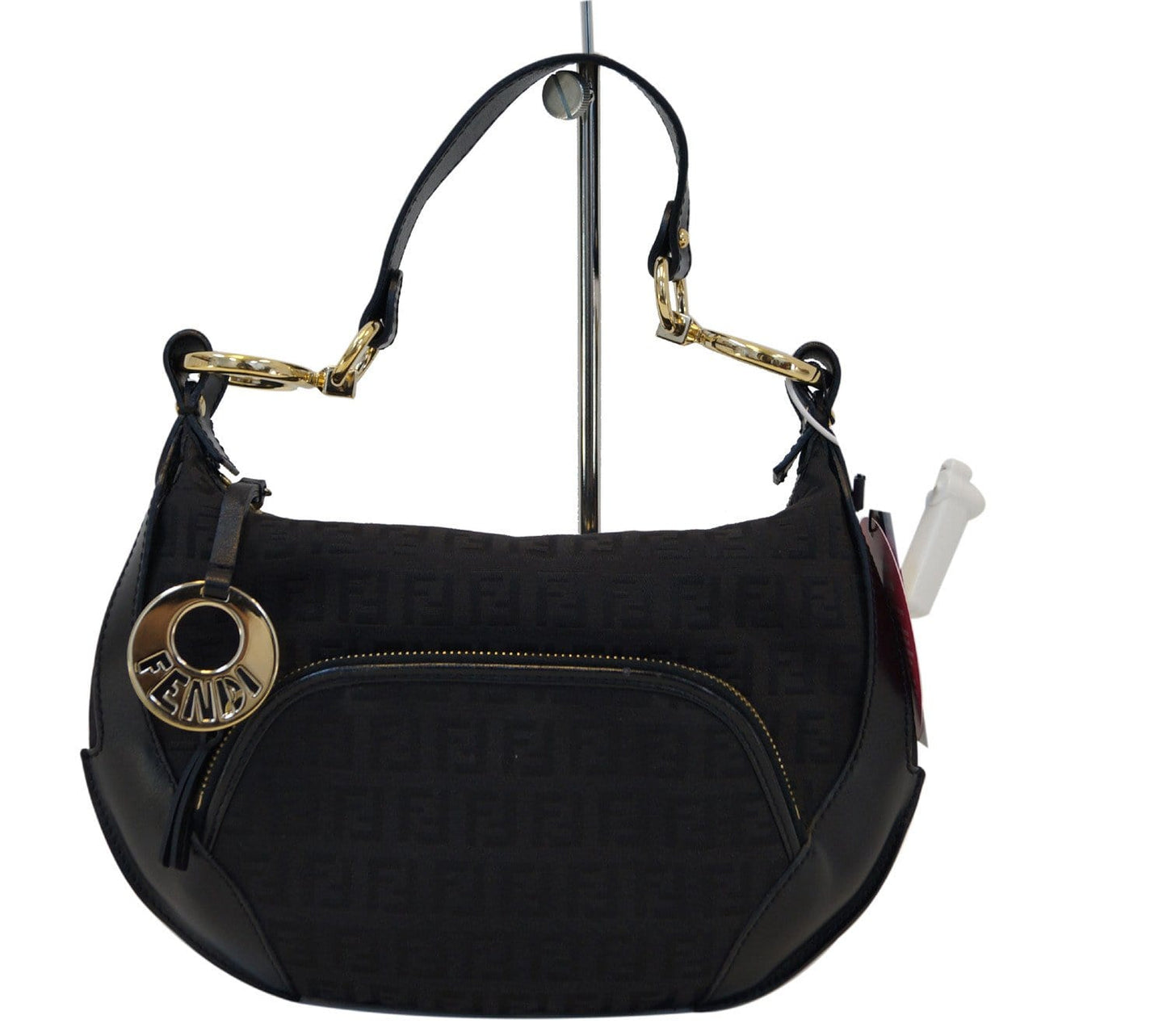 Fendi Pecan Canvas Leather Black/Brown Shoulder Bag