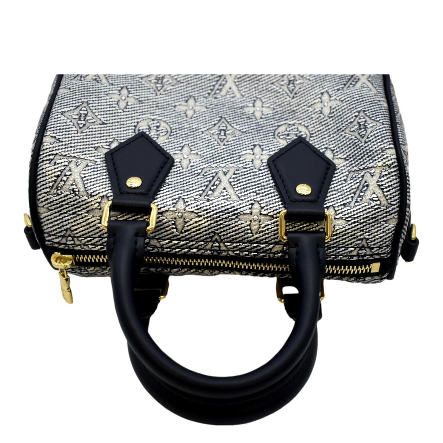 LOUIS VUITTON 20 Bandouliere Monogram Jacquard Canvas Satchel Bag Blue