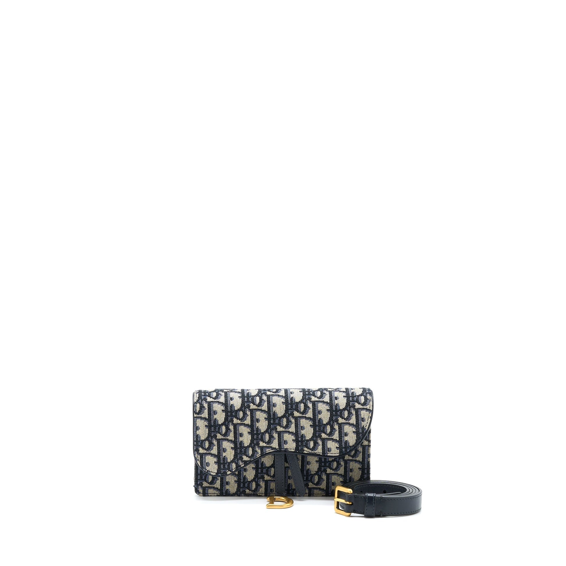 Dior Saddle Belt Pouch Oblique Blue