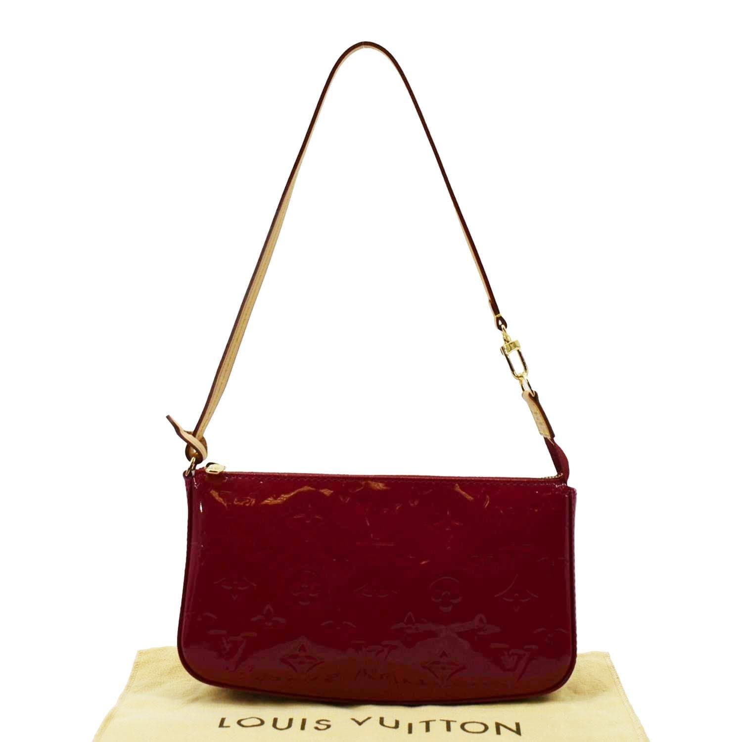 LOUIS VUITTON Pochette Accessoires Monogram Vernis Pouch Bag Red