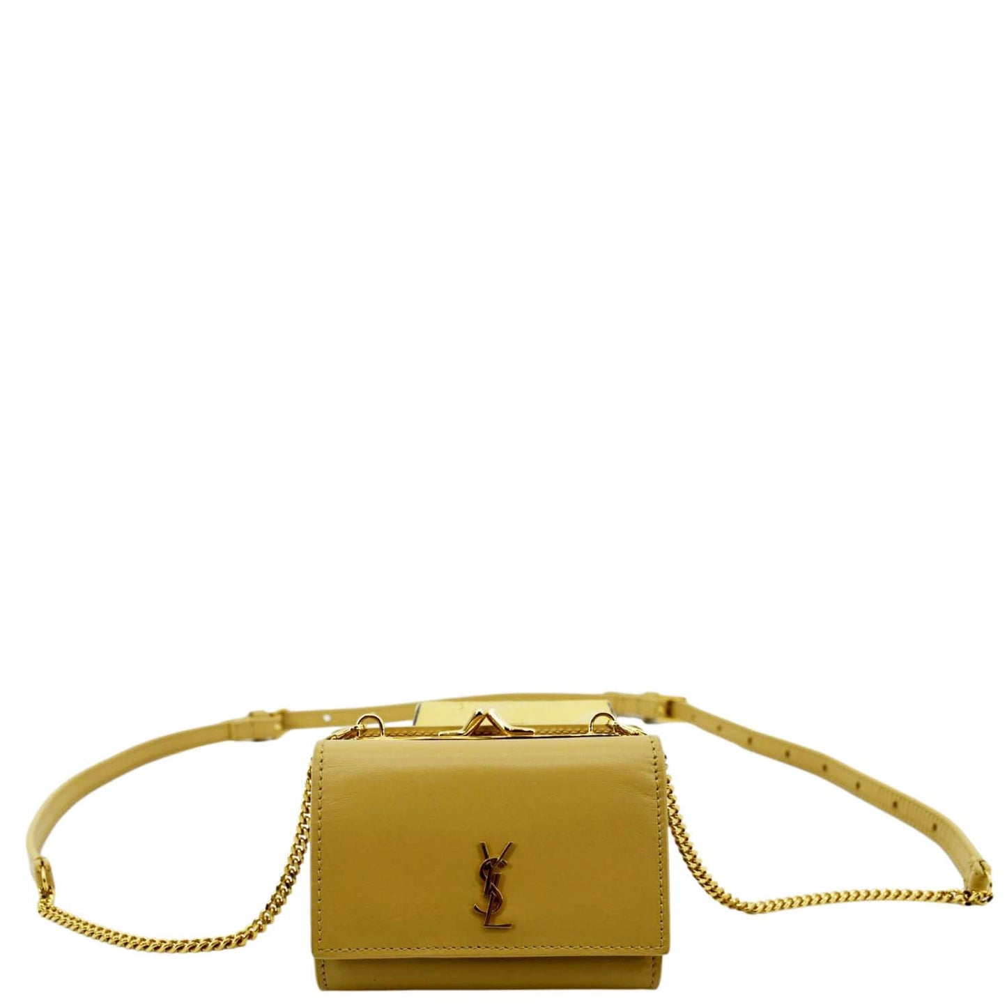 SAINT LAURENT Rider Smooth Leather Shoulder Bag Beige