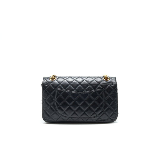 Chanel 2.55 Reissue Small Flap Bag Aged Calfskin in Black