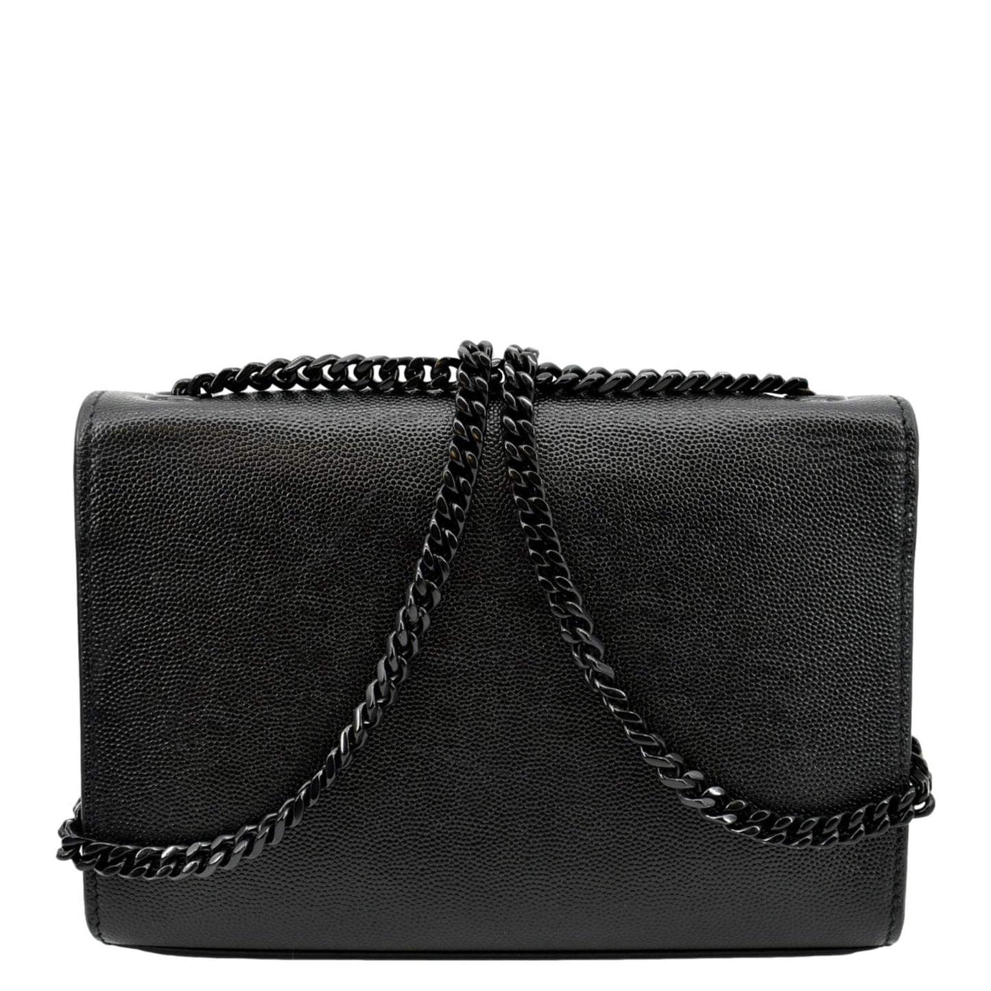 SAINT LAURENT Kate Leather Chain Clutch Crossbody Bag Black