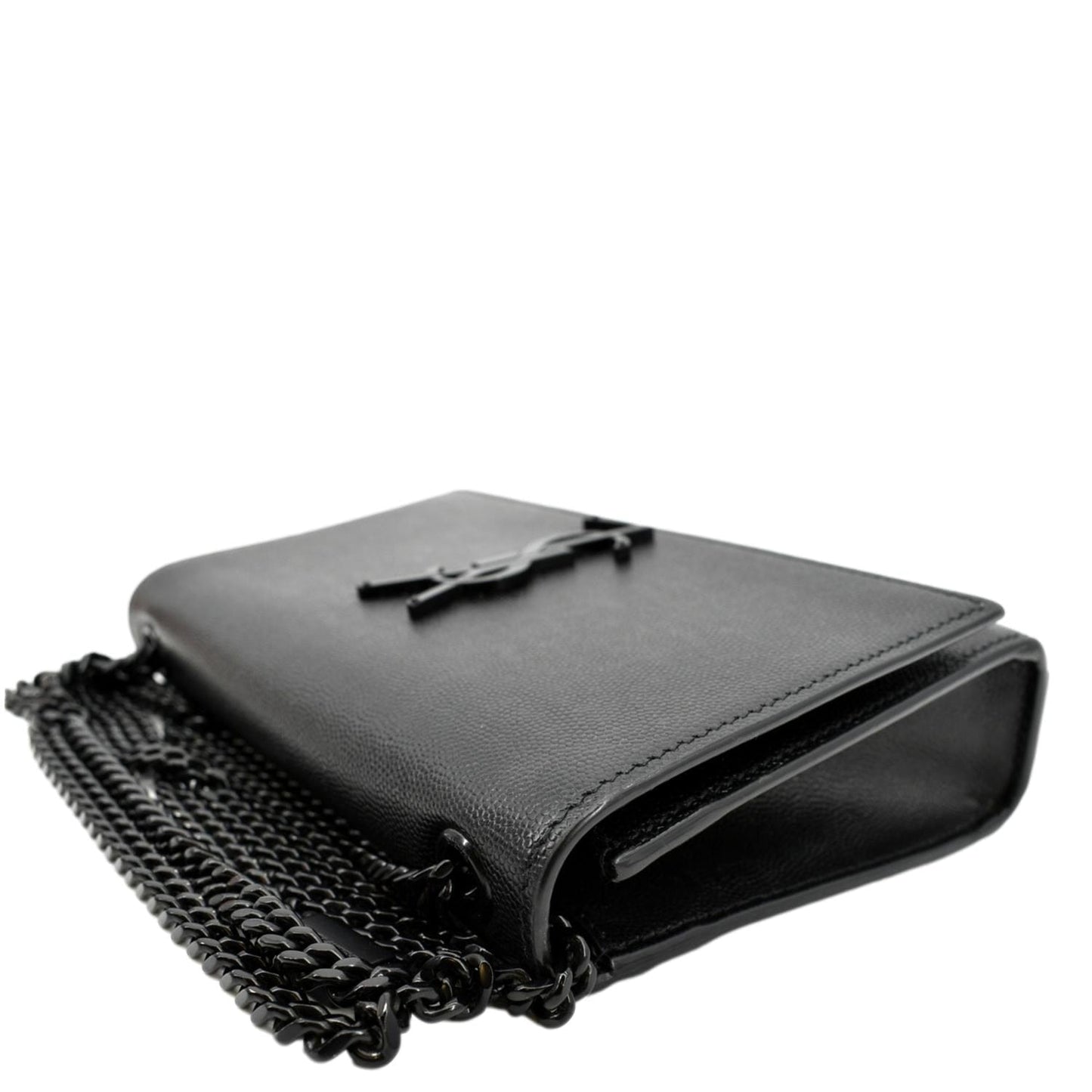 SAINT LAURENT Kate Leather Chain Clutch Crossbody Bag Black