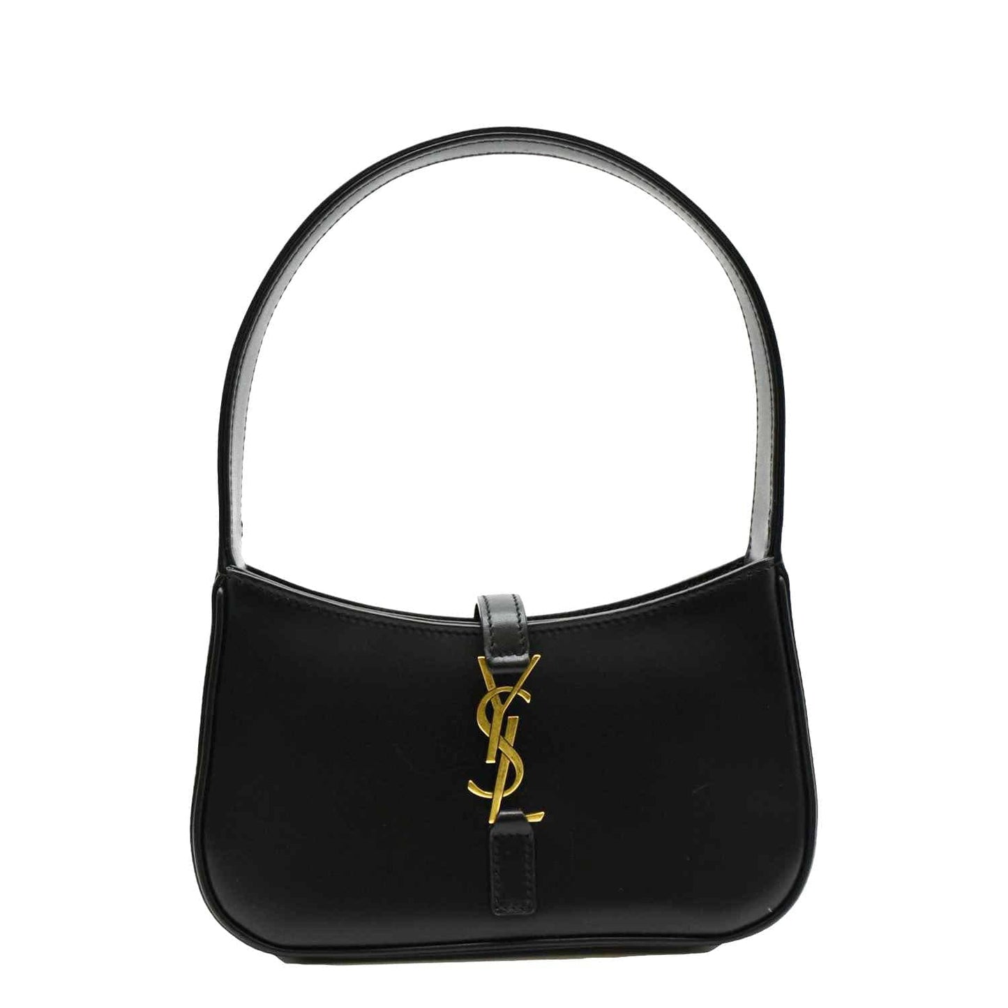 SAINT LAURENT Le 5 A 7 Mini Leather Satchel Bag Black