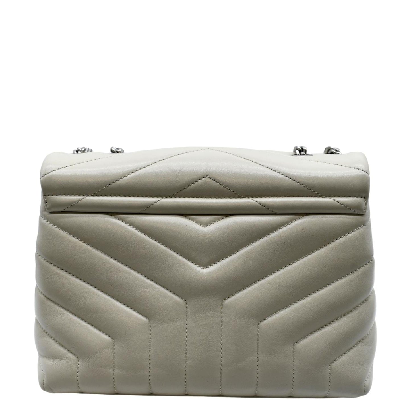 SAINT LAURENT Loulou Toy Quilted Leather Crossbody Bag Ivory