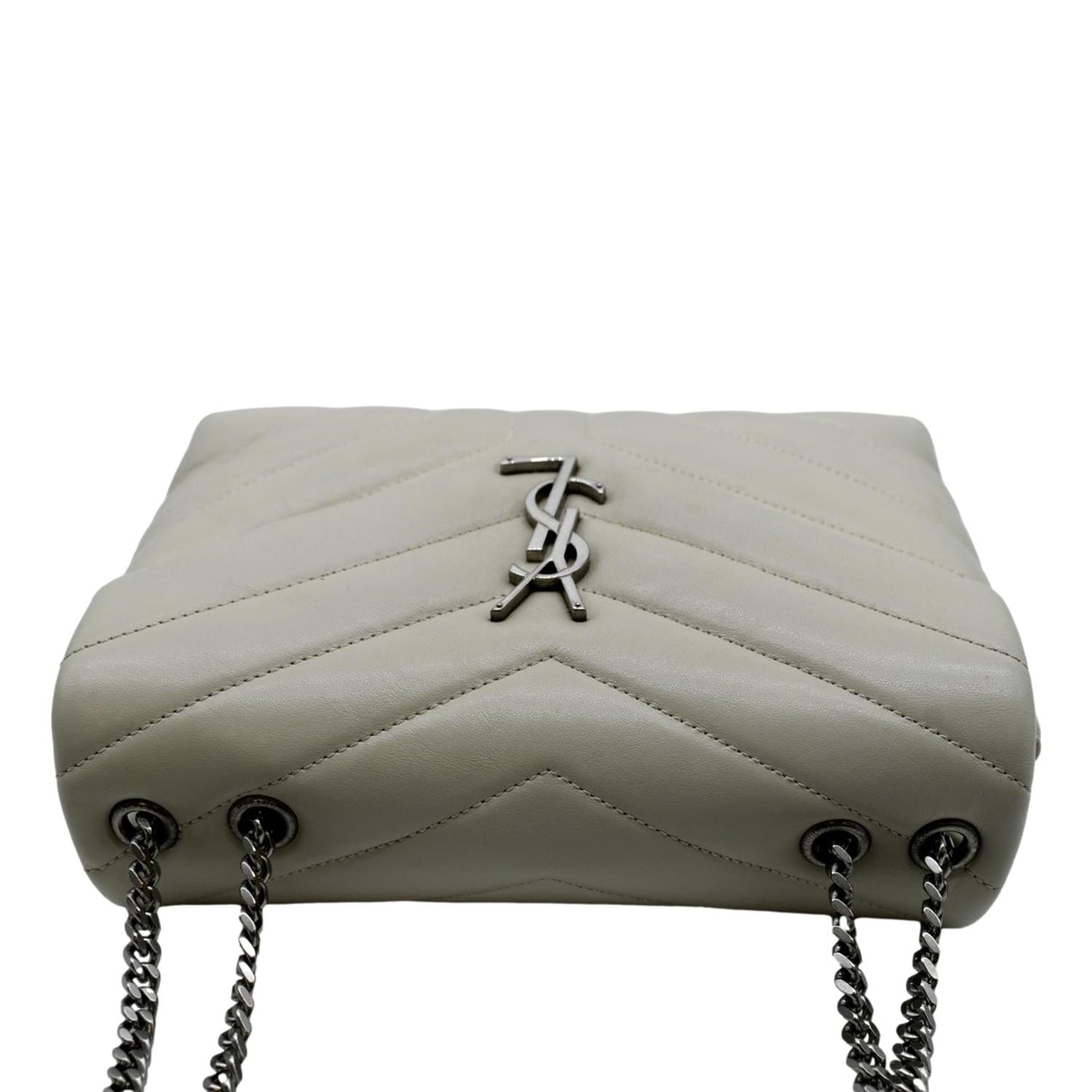 SAINT LAURENT Loulou Toy Quilted Leather Crossbody Bag Ivory