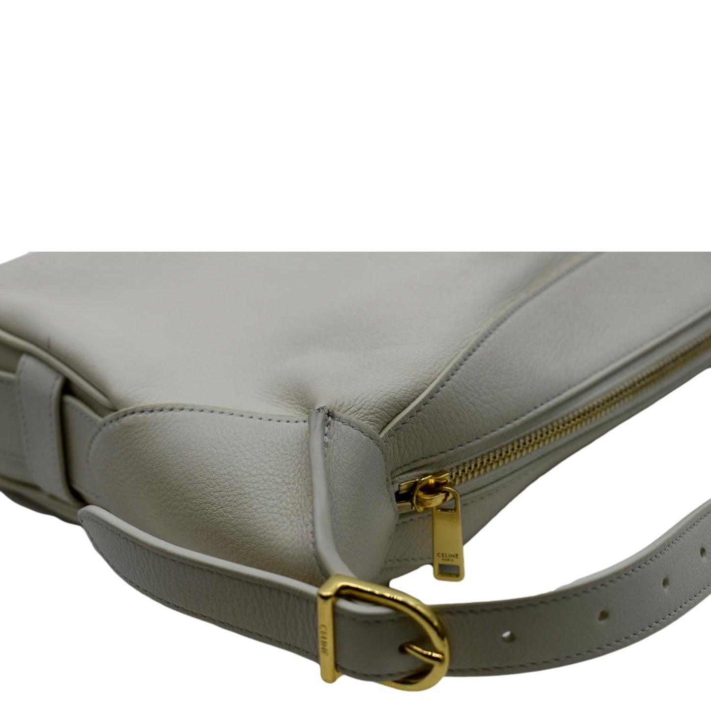CELINE Romy Medium Supple Calfskin Shoulder Bag Off White