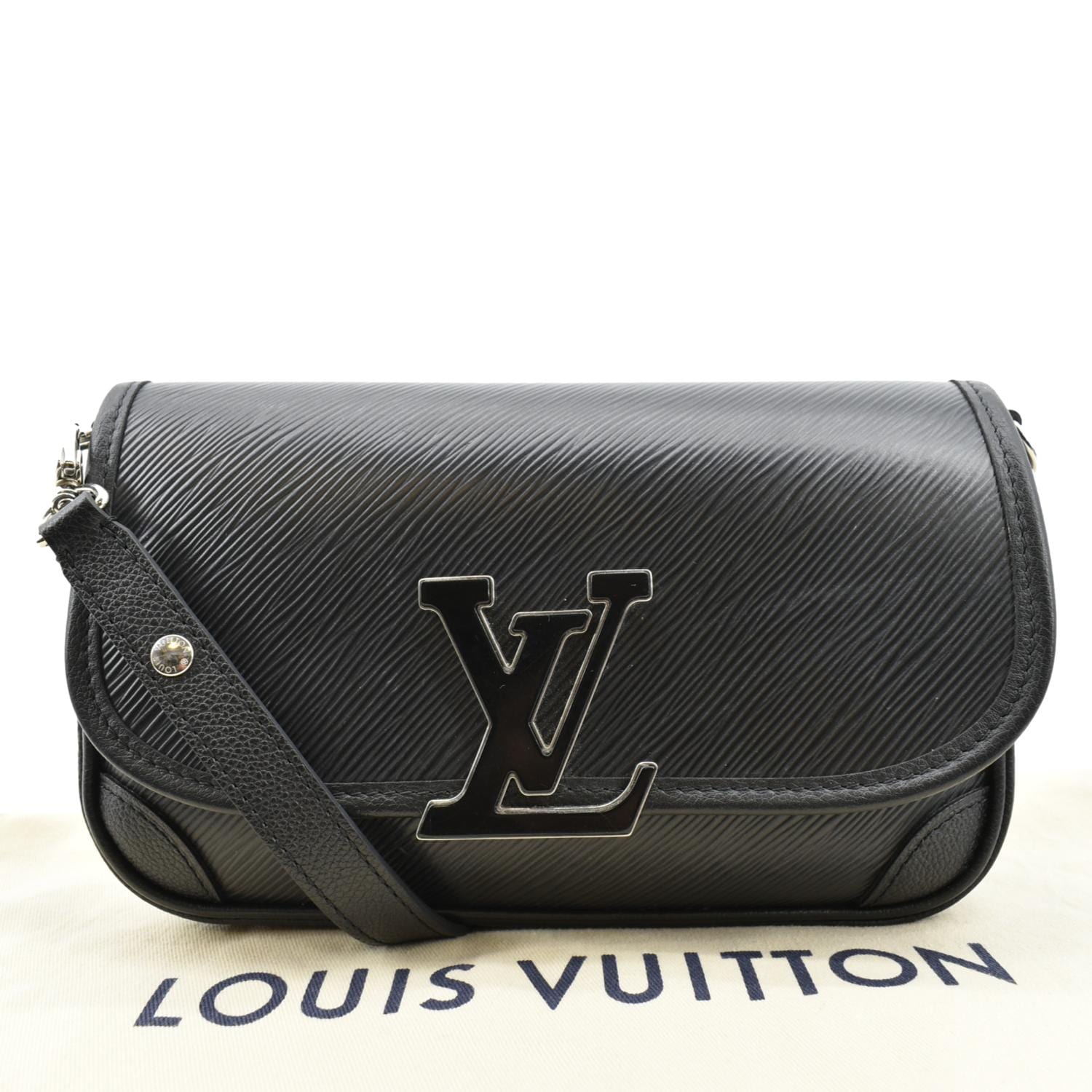 LOUIS VUITTON Buci Epi Grained Leather Shoulder Bag Black