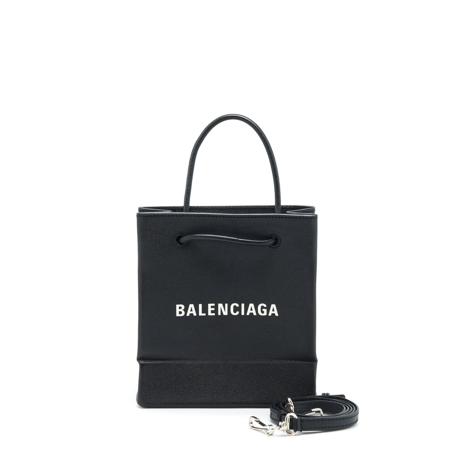 Balenciaga Top Handle Shopping Tote Purse Calfskin Black