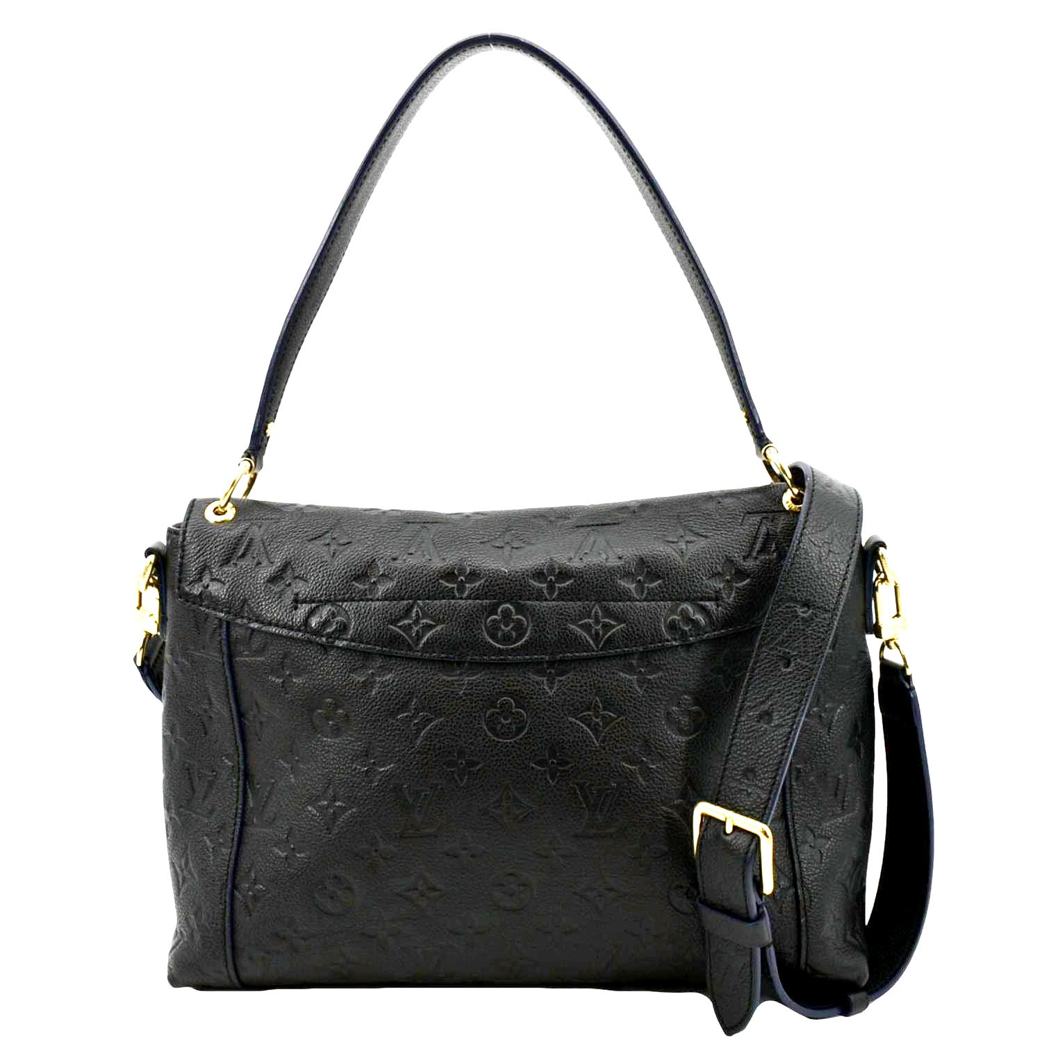 LOUIS VUITTON Blanche MM Empreinte Leather Shoulder Bag Black