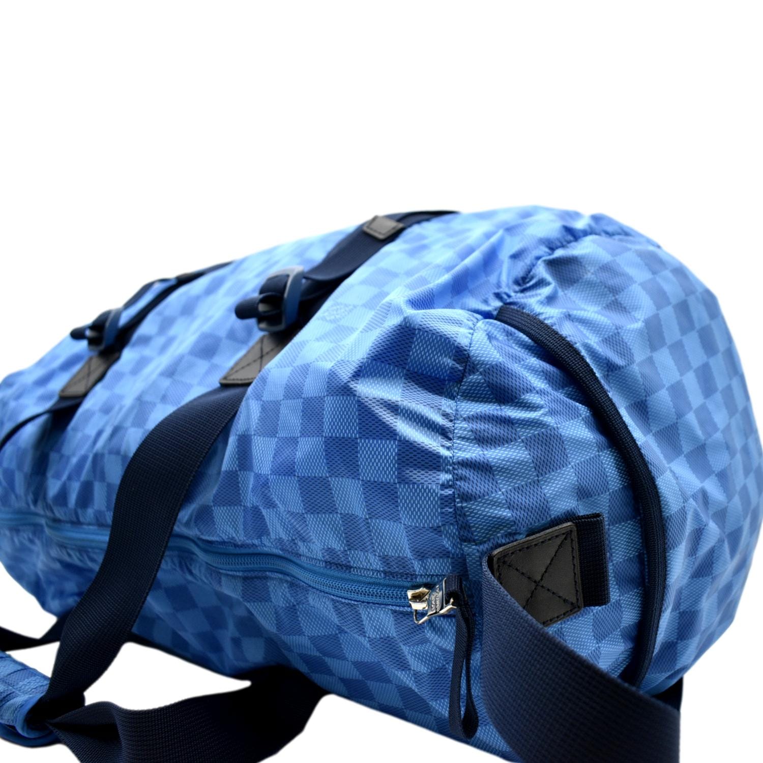 LOUIS VUITTON Keepall 50 Adventure Practical Nylon Damier Masai Duffle Travel Bag Blue - Final