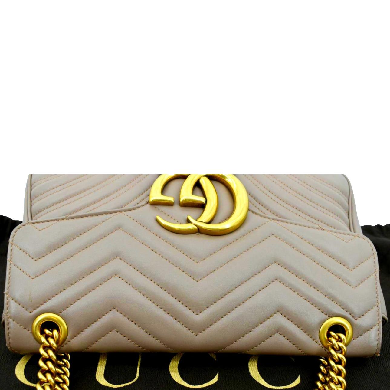 GUCCI GG Marmont Medium Matelasse Shoulder Bag Dusty Pink 443496