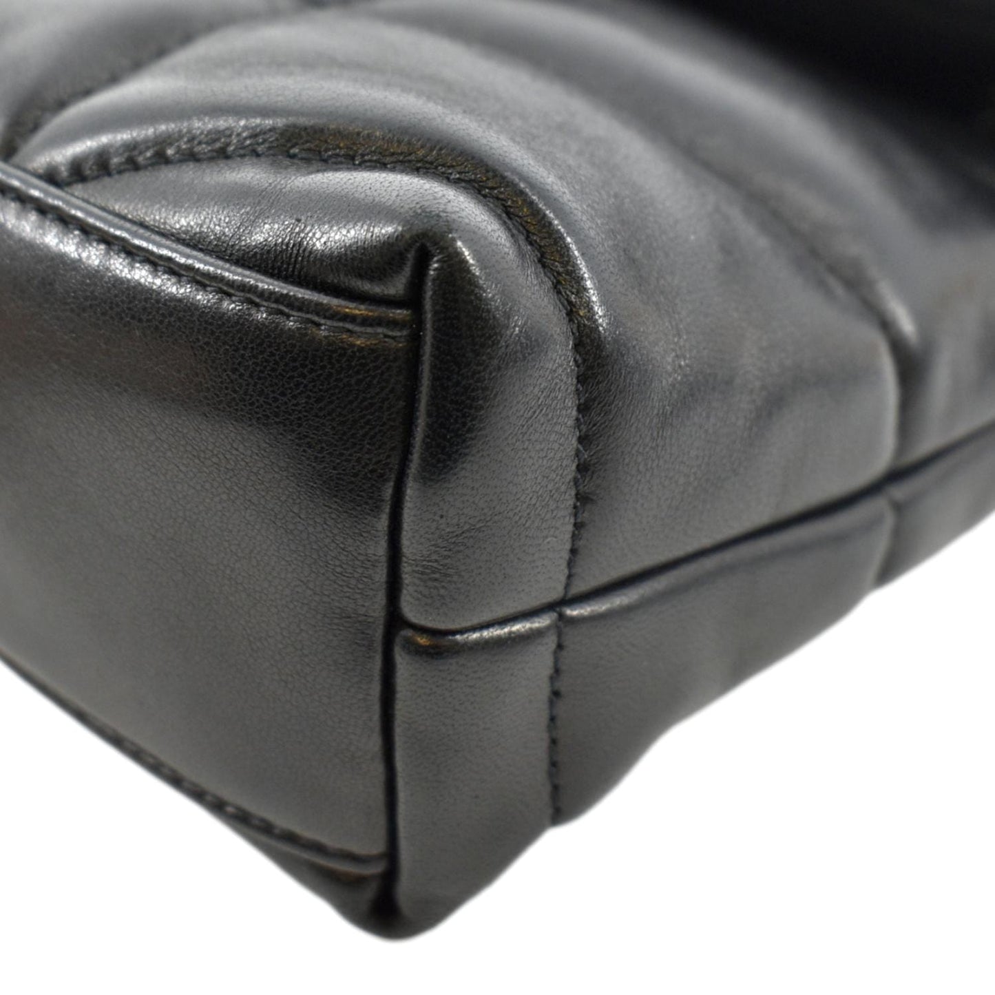 SAINT LAURENT Toy Loulou Puffer Quilted Lambskin Leather Crossbody Bag Black